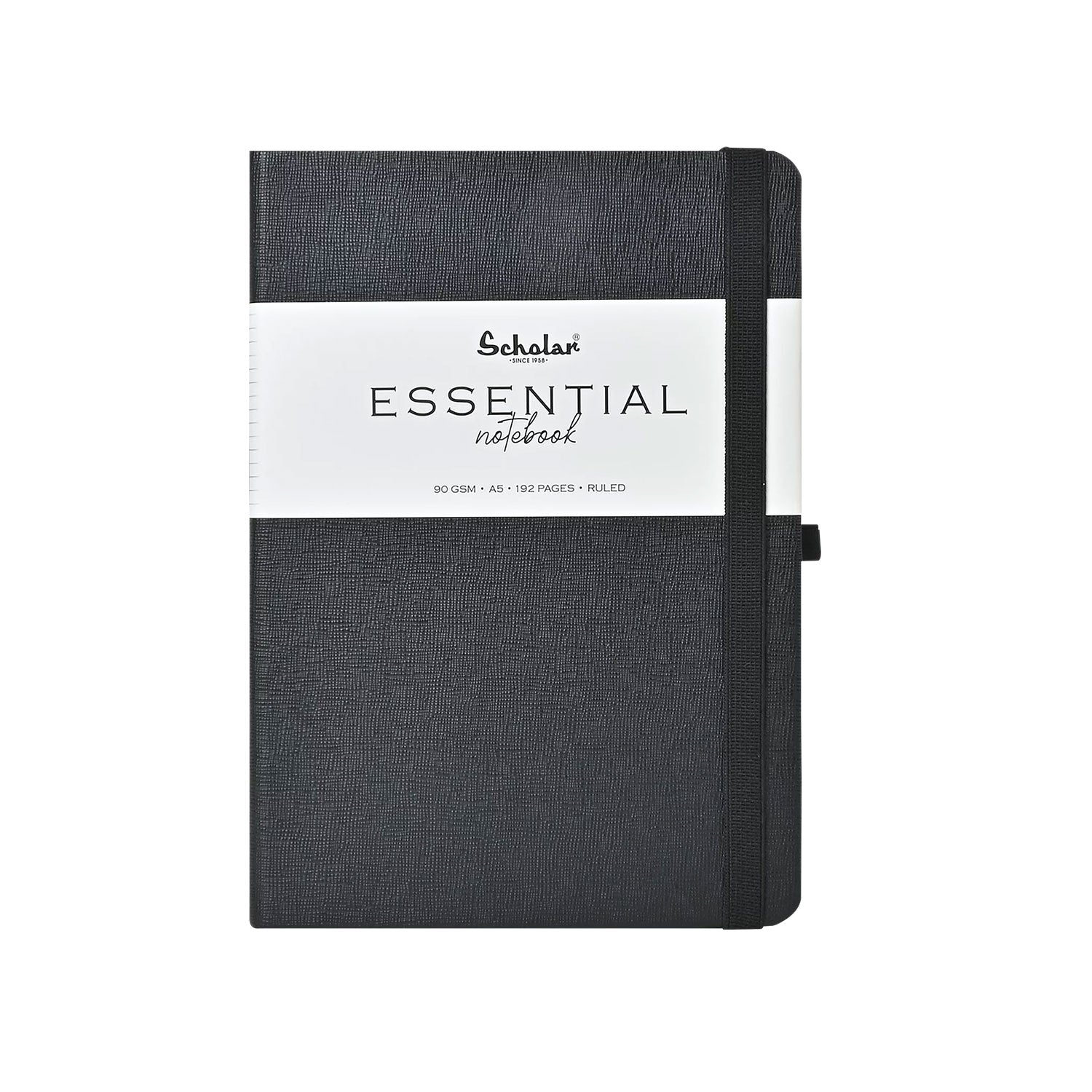 Scholar Essential Black Notebook - A5, Ruled