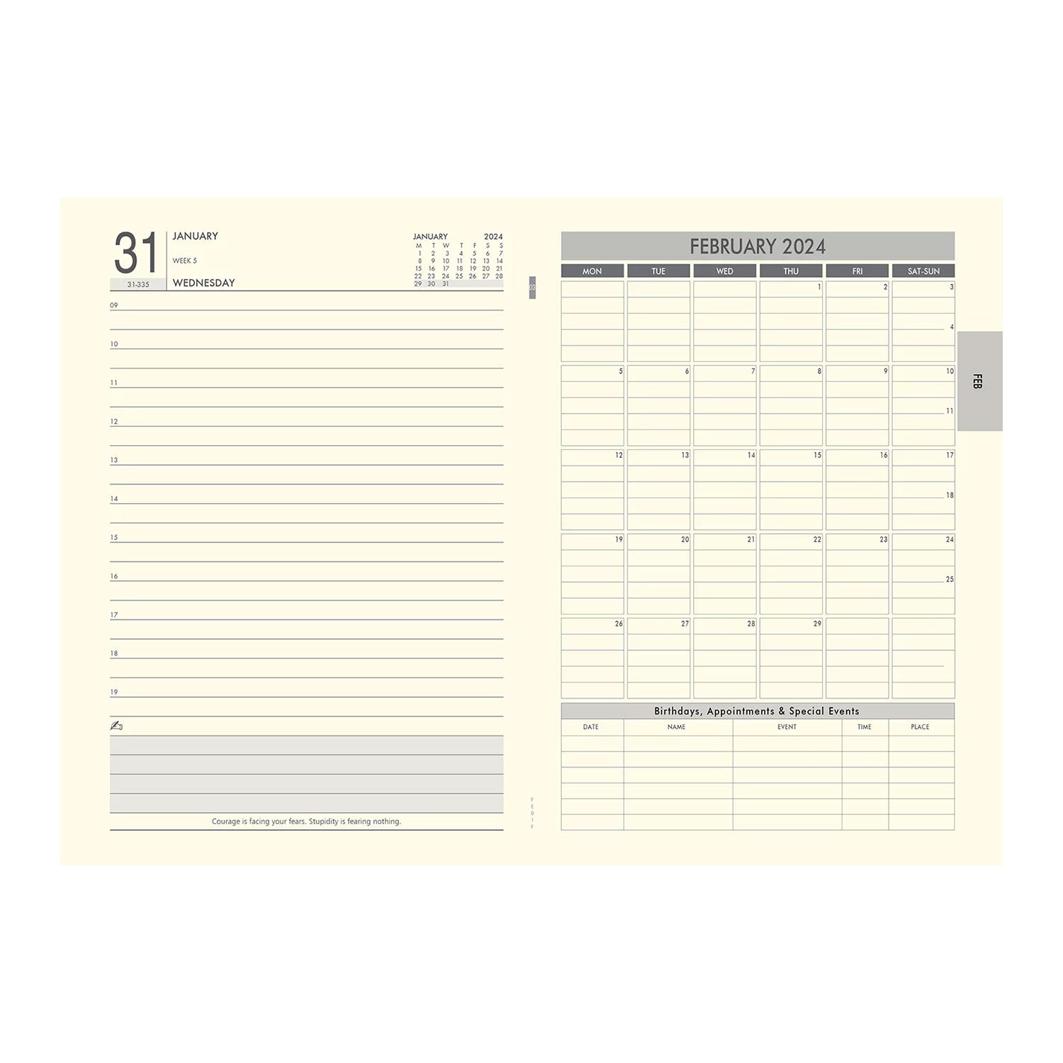 Scholar Jade 2025 B5 Daily Planner – Grey