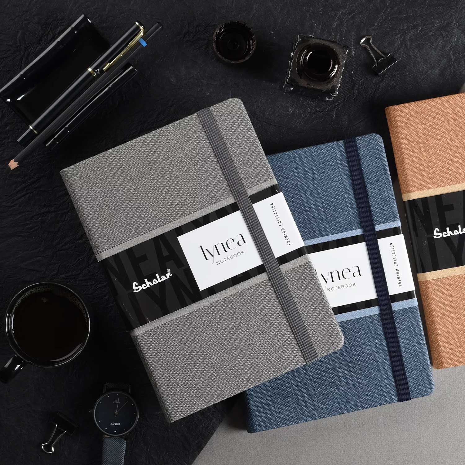 Scholar Lynea Grey Notebook - A5, Ruled