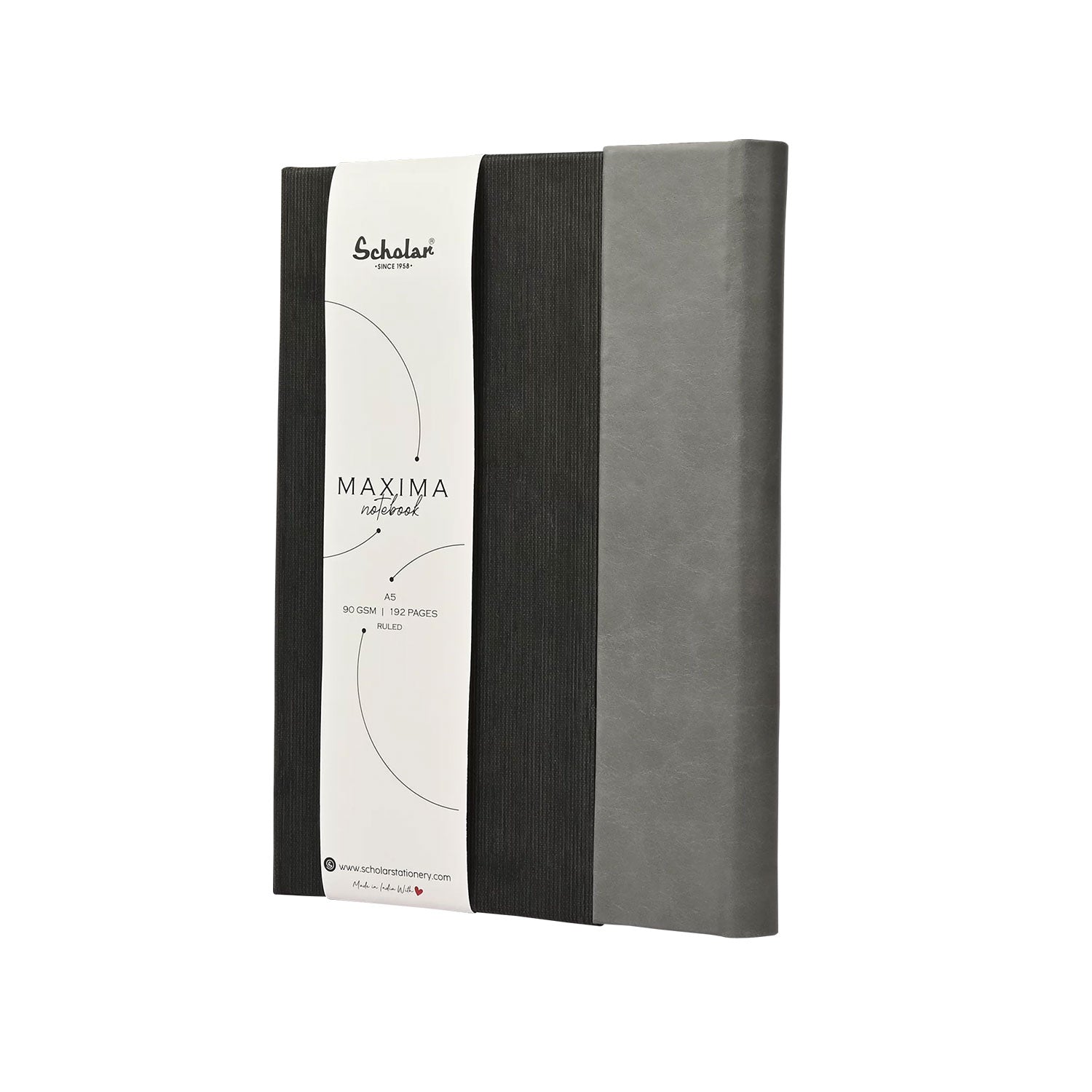 Scholar Maxima Black Notebook - A5, Ruled