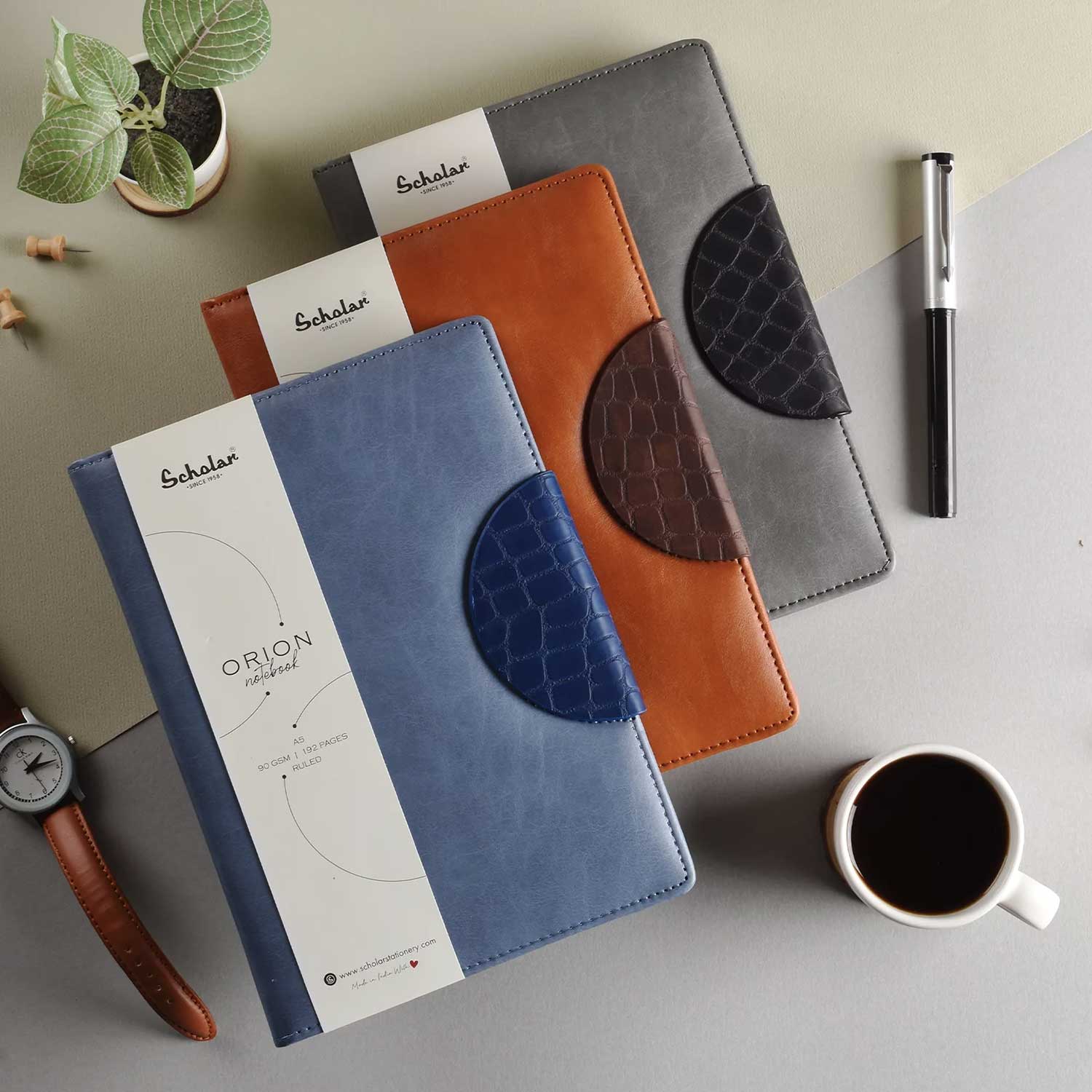Scholar Orion Grey Notebook - A5, Ruled