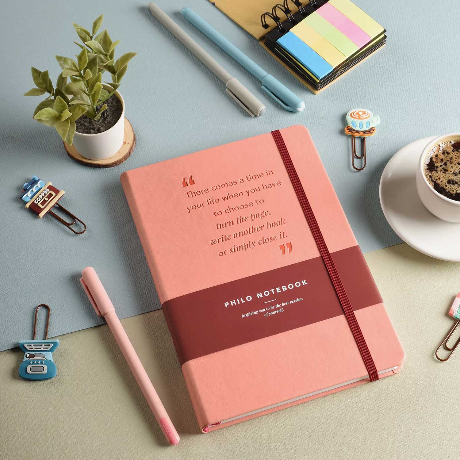 Scholar Philo Salmon Pink Notebook - A5, Ruled