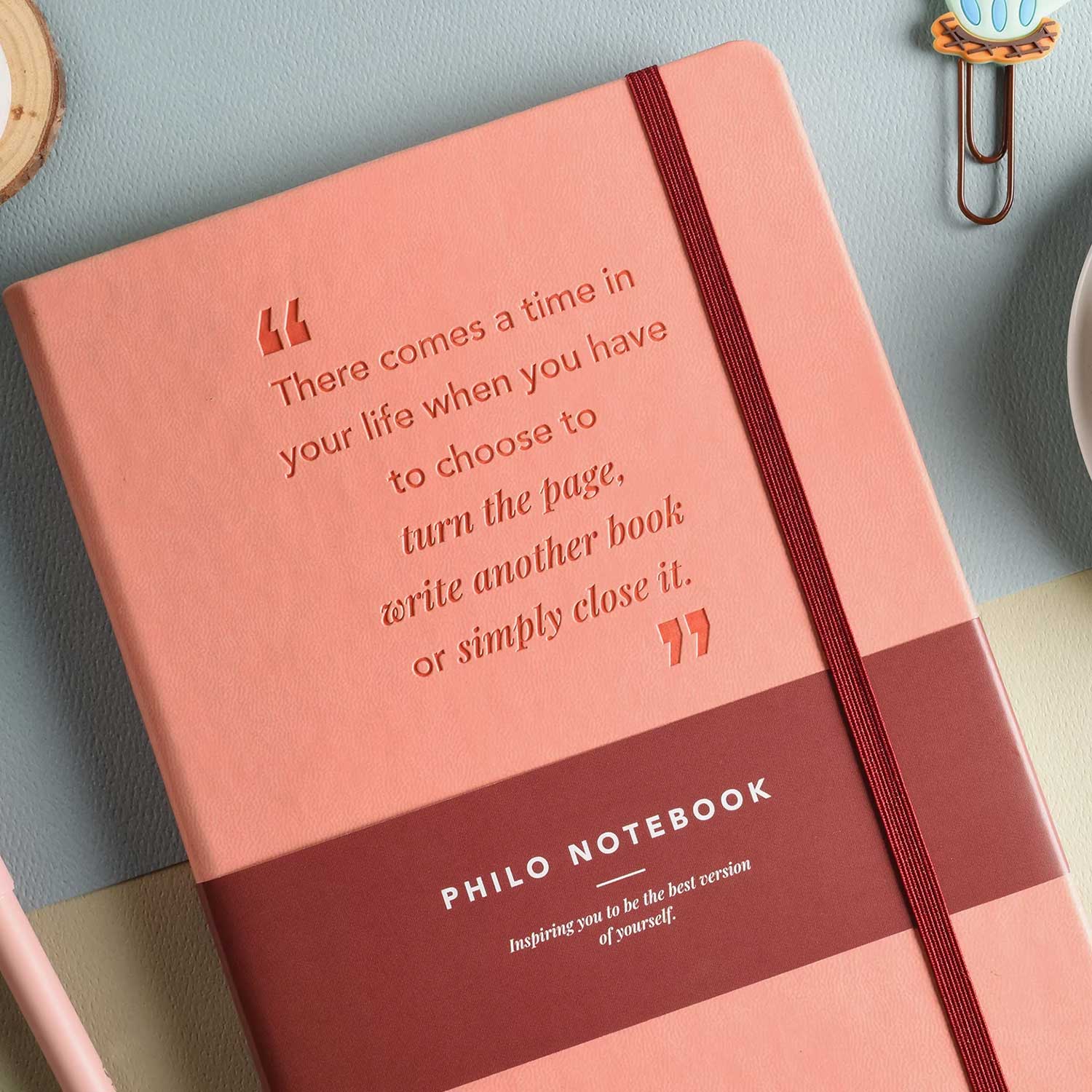 Scholar Philo Salmon Pink Notebook - A5, Ruled