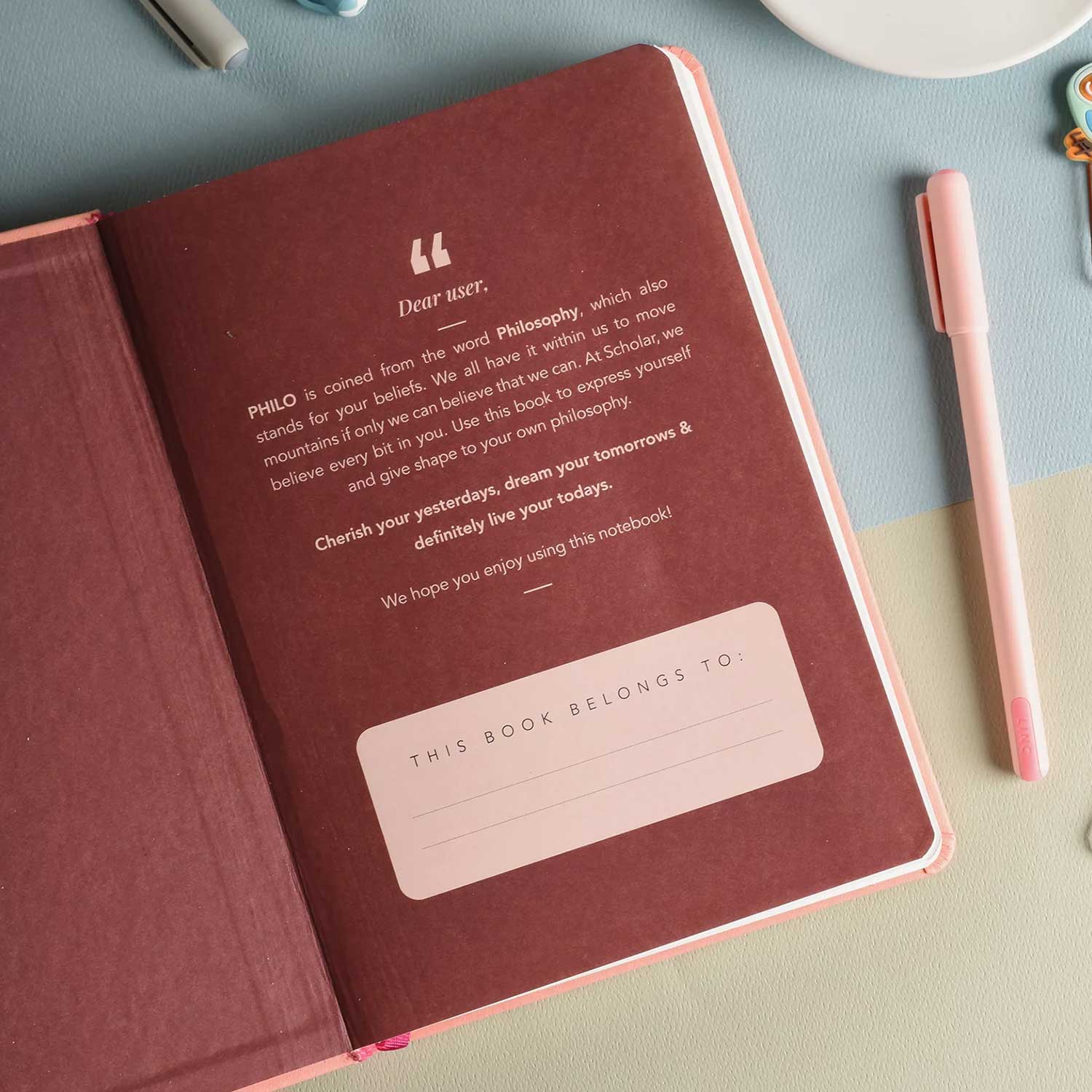 Scholar Philo Salmon Pink Notebook - A5, Ruled