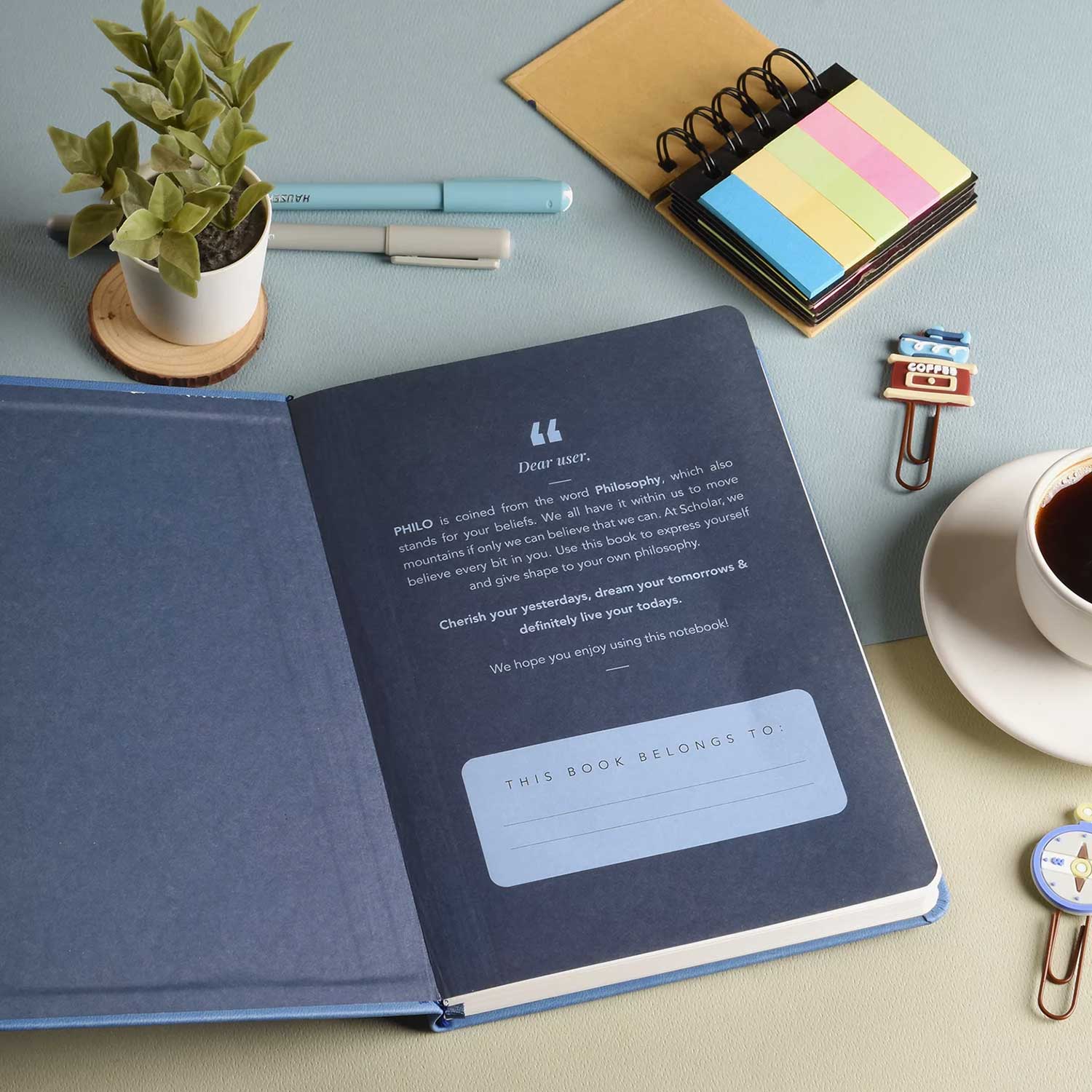 Scholar Philo Tropical Blue Notebook - A5, Ruled