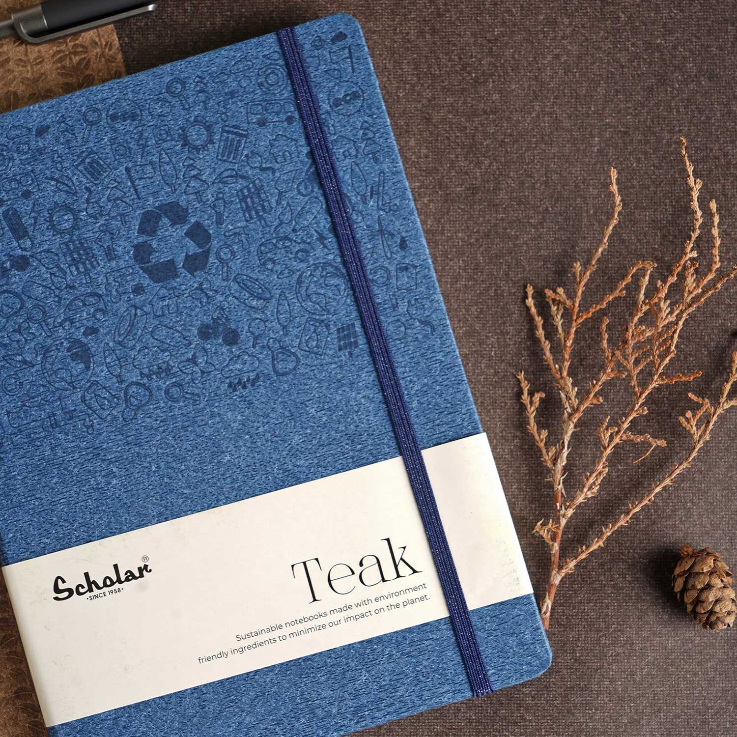 Scholar Teak Blue Notebook - A5, Ruled