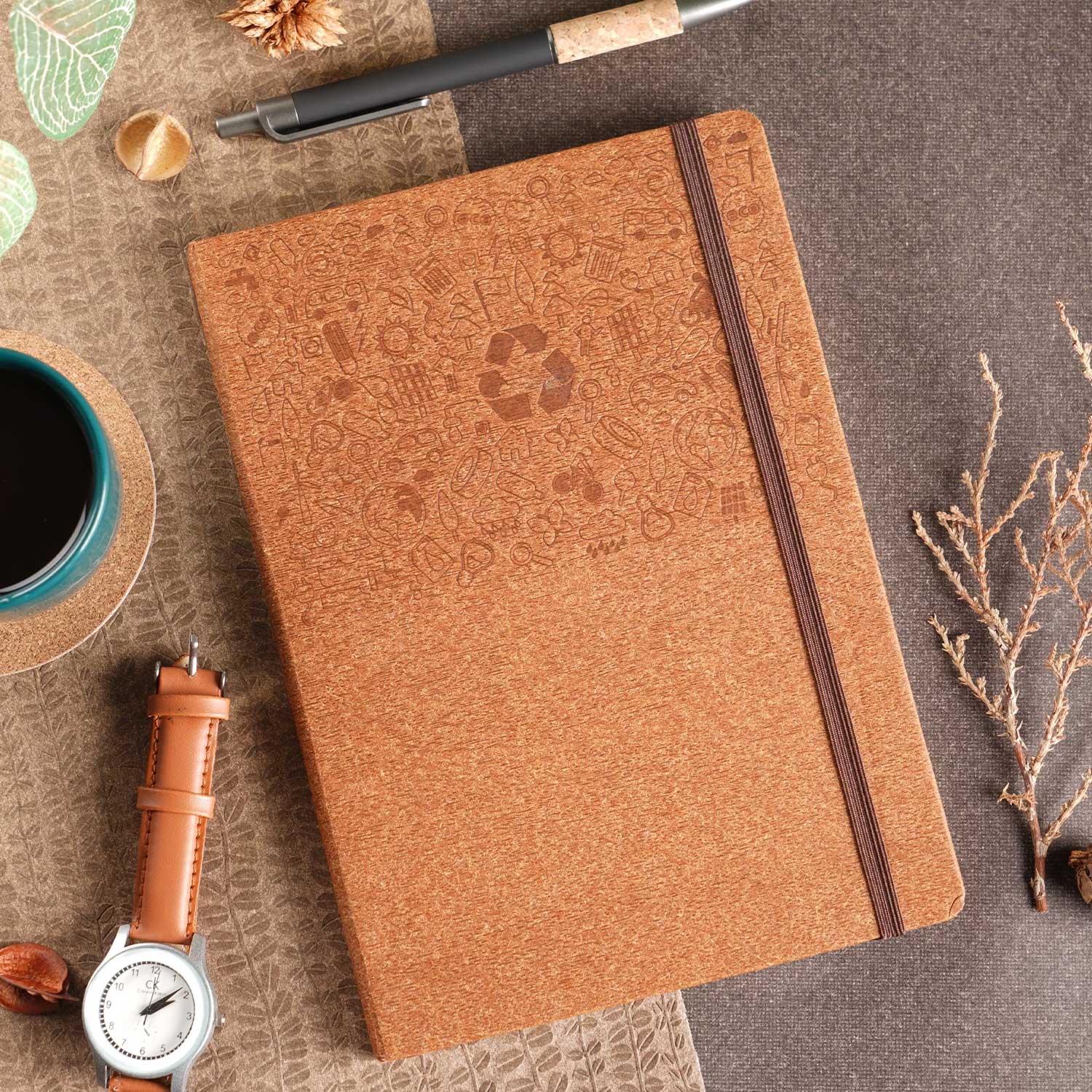 Scholar Teak Brown Notebook - A5, Ruled