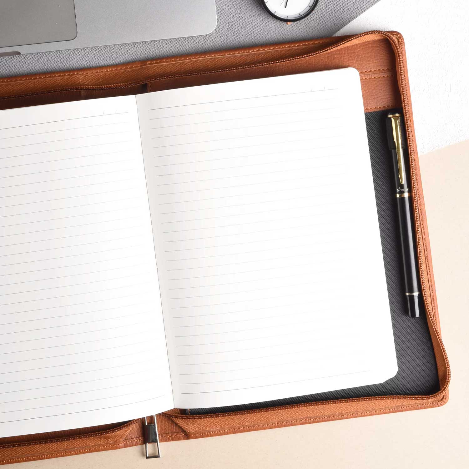 Scholar Vivant Folder Tan Notebook - A5, Ruled