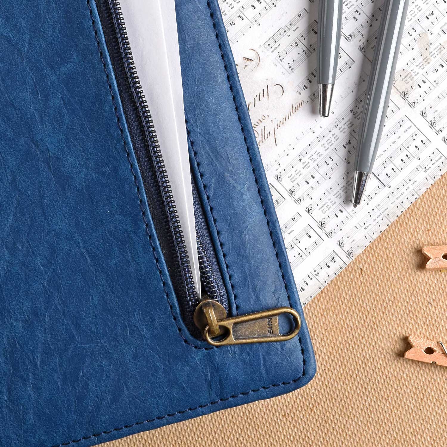 Scholar Zipper Blue Notebook - A5, Ruled