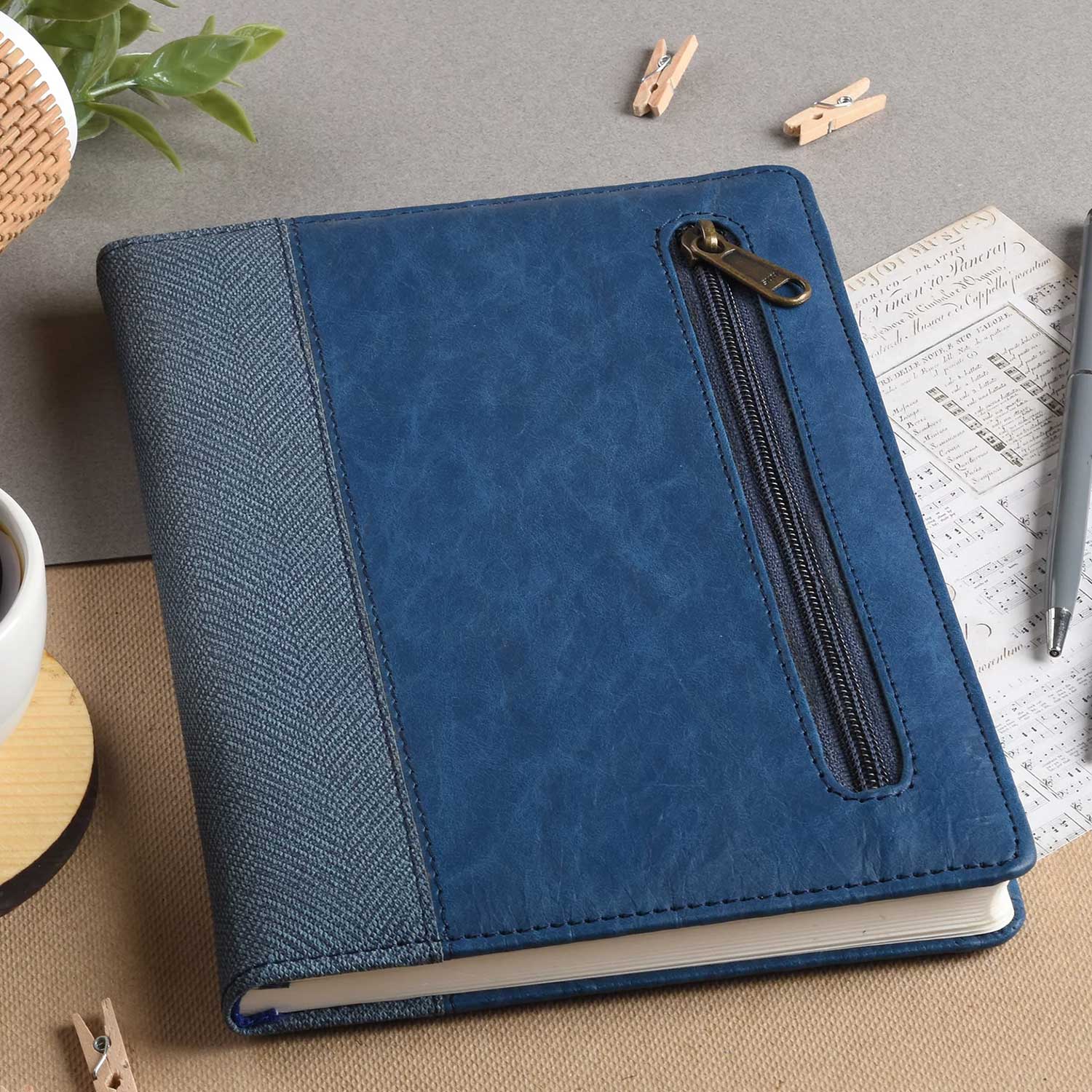 Scholar Zipper Blue Notebook - A5, Ruled