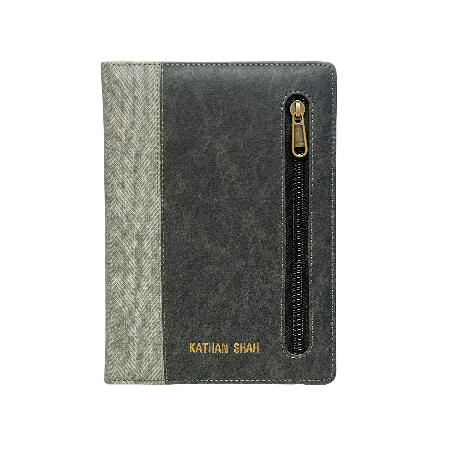 Scholar Zipper Grey Notebook - A5, Ruled