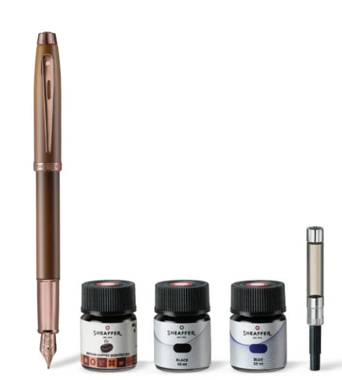 Sheaffer Gift set 100 Coffee Edition Fountain Pen with 3 Ink Vials