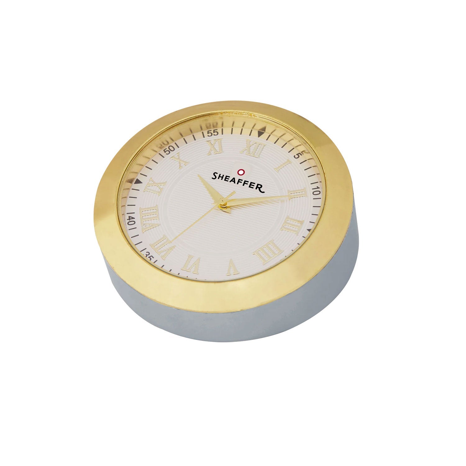 Sheaffer Gift Set - 100 Series Bright Chrome GT Ball Pen with Table Clock