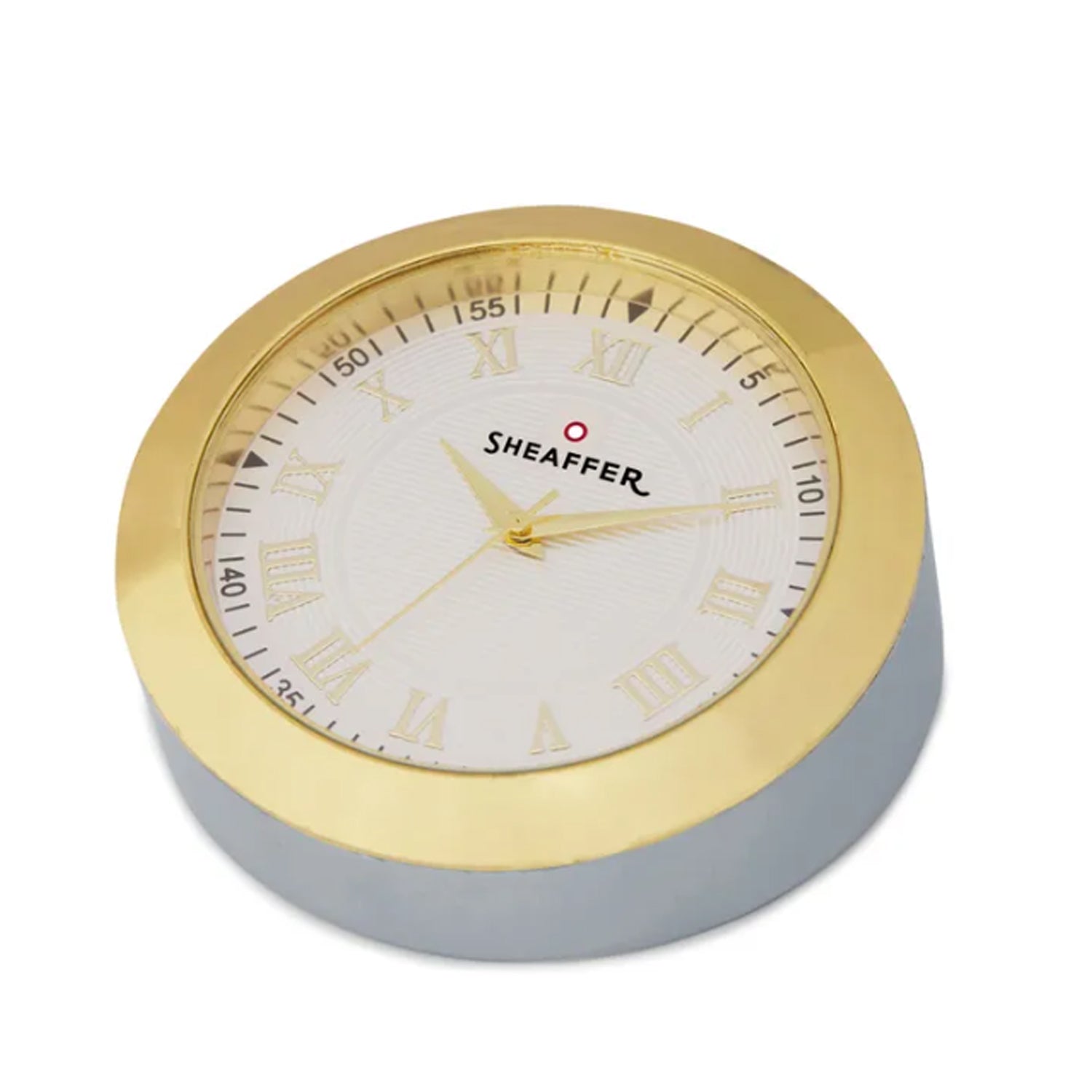 Sheaffer Gift Set - 100 Series Glossy Black GT Ball Pen with Gold Table Clock