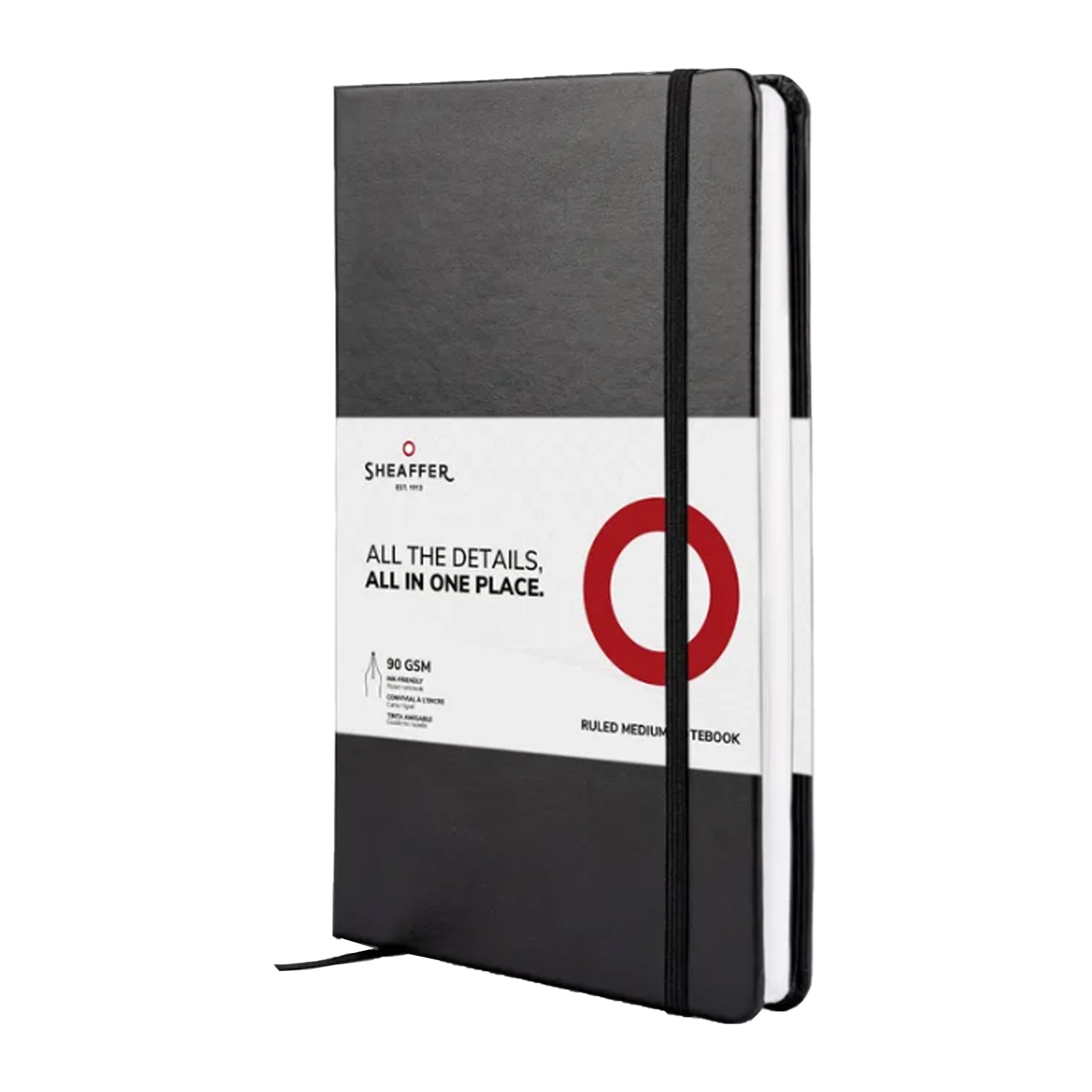 Sheaffer Gift Set - 300 Series Glossy Black CT Ball Pen with A5 Black Notebook