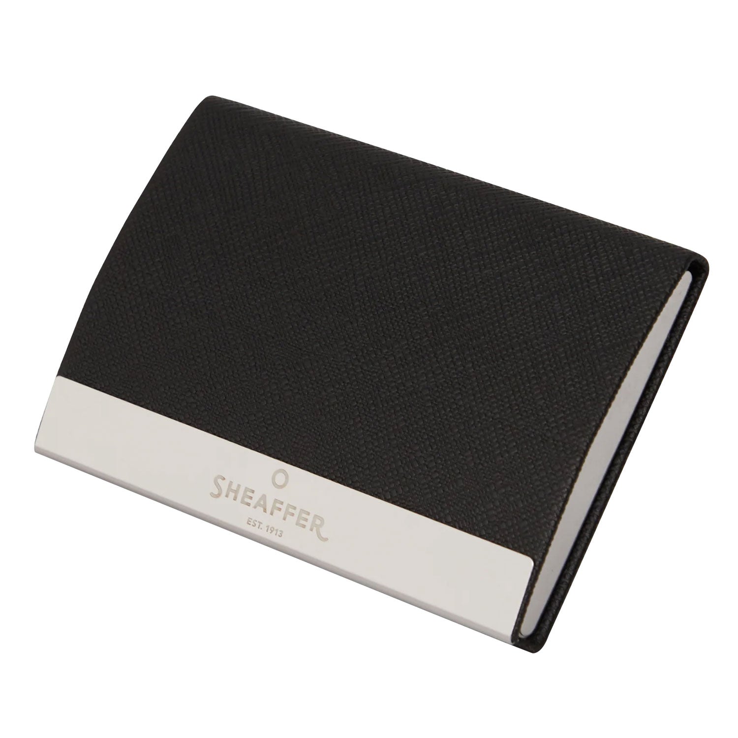 Sheaffer Gift Set - 300 Series Glossy Black & Chrome CT Ball Pen with Business Card Holder