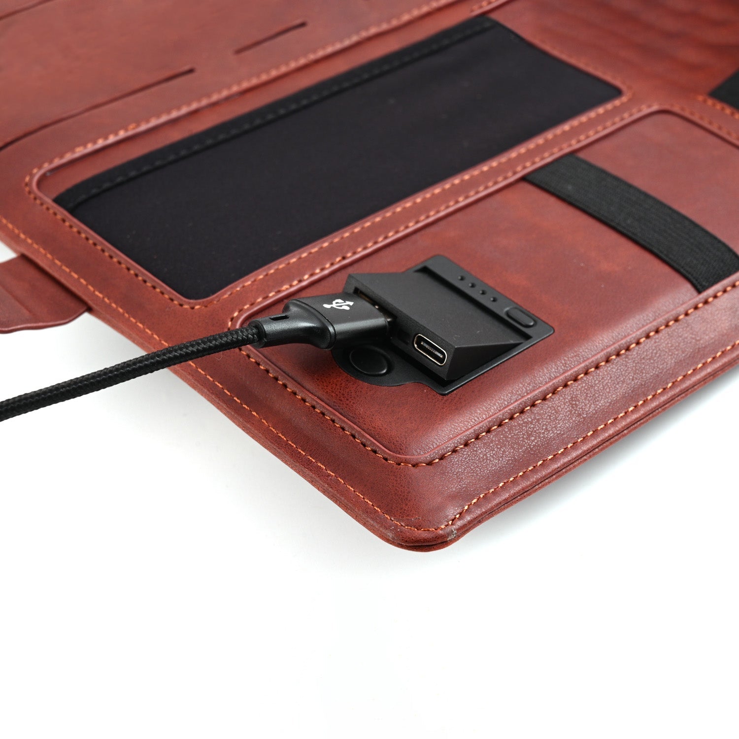 Sheaffer Superbook Organizer with Wireless Charging + 12000 mAh Powerbank and 16GB Pendrive - Brown