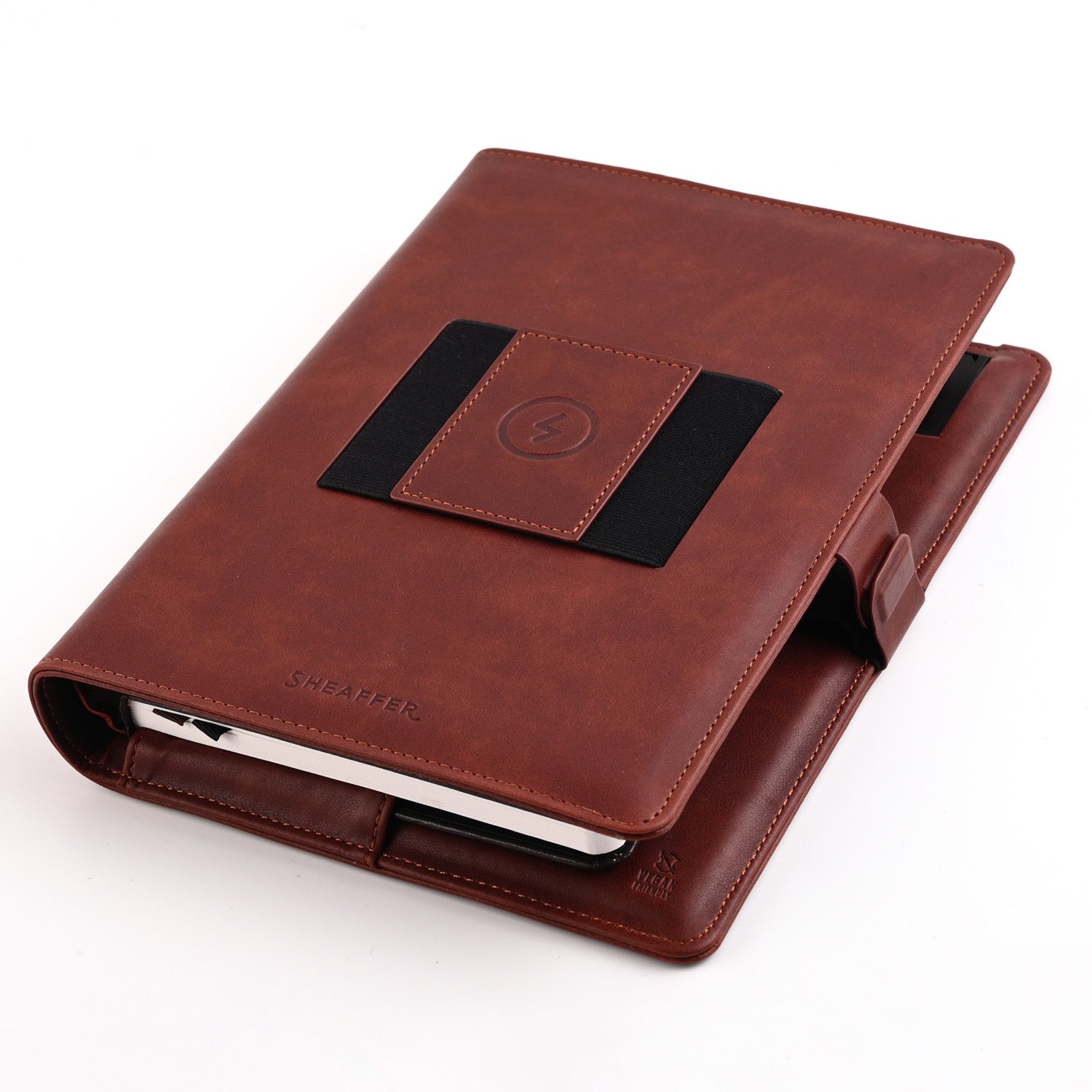 Sheaffer Superbook Organizer with Wireless Charging + 12000 mAh Powerbank and 16GB Pendrive - Brown