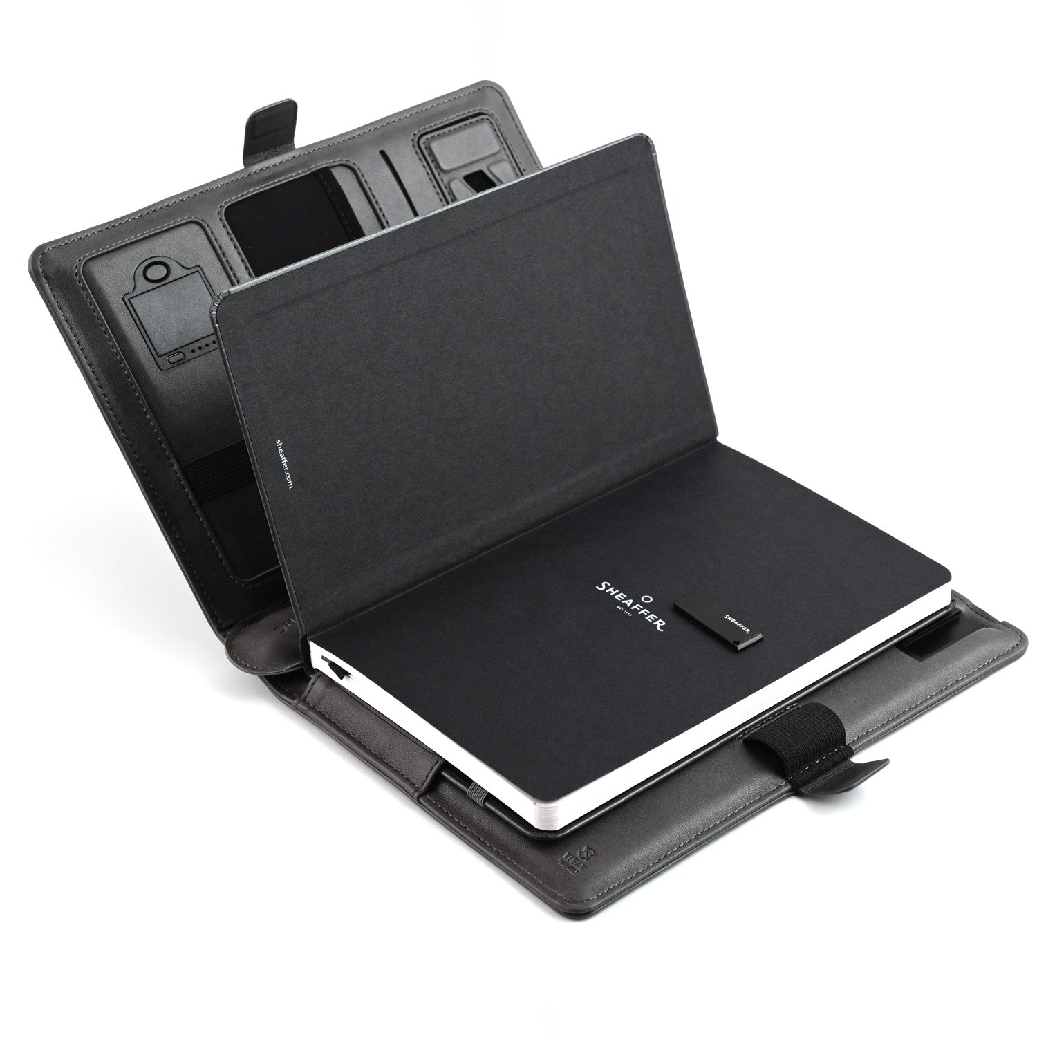 Sheaffer Superbook Organizer with Wireless Charging + 12000 mAh Powerbank and 16GB Pendrive - Grey