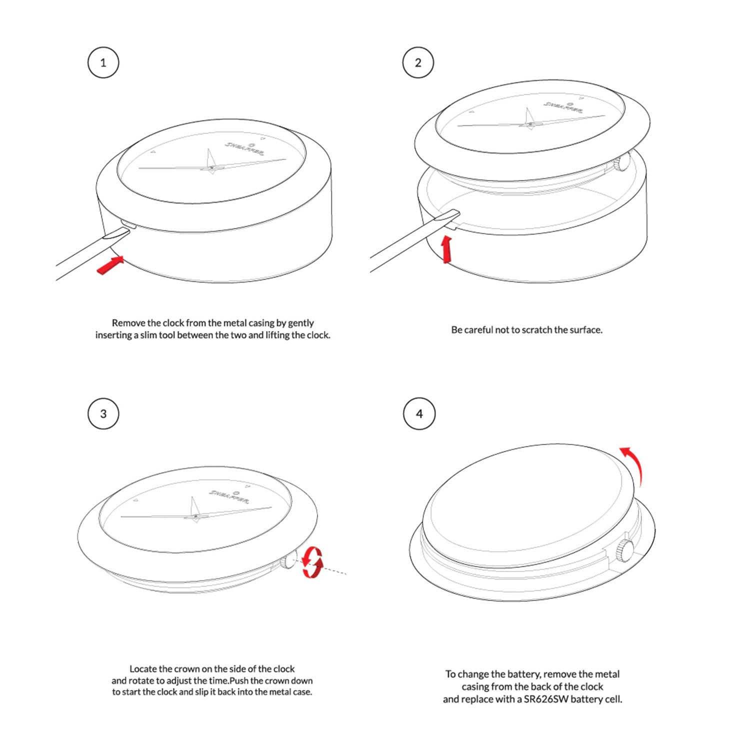 Sheaffer Gift Set - 300 Series Glossy Black GT Ball Pen with Table Clock