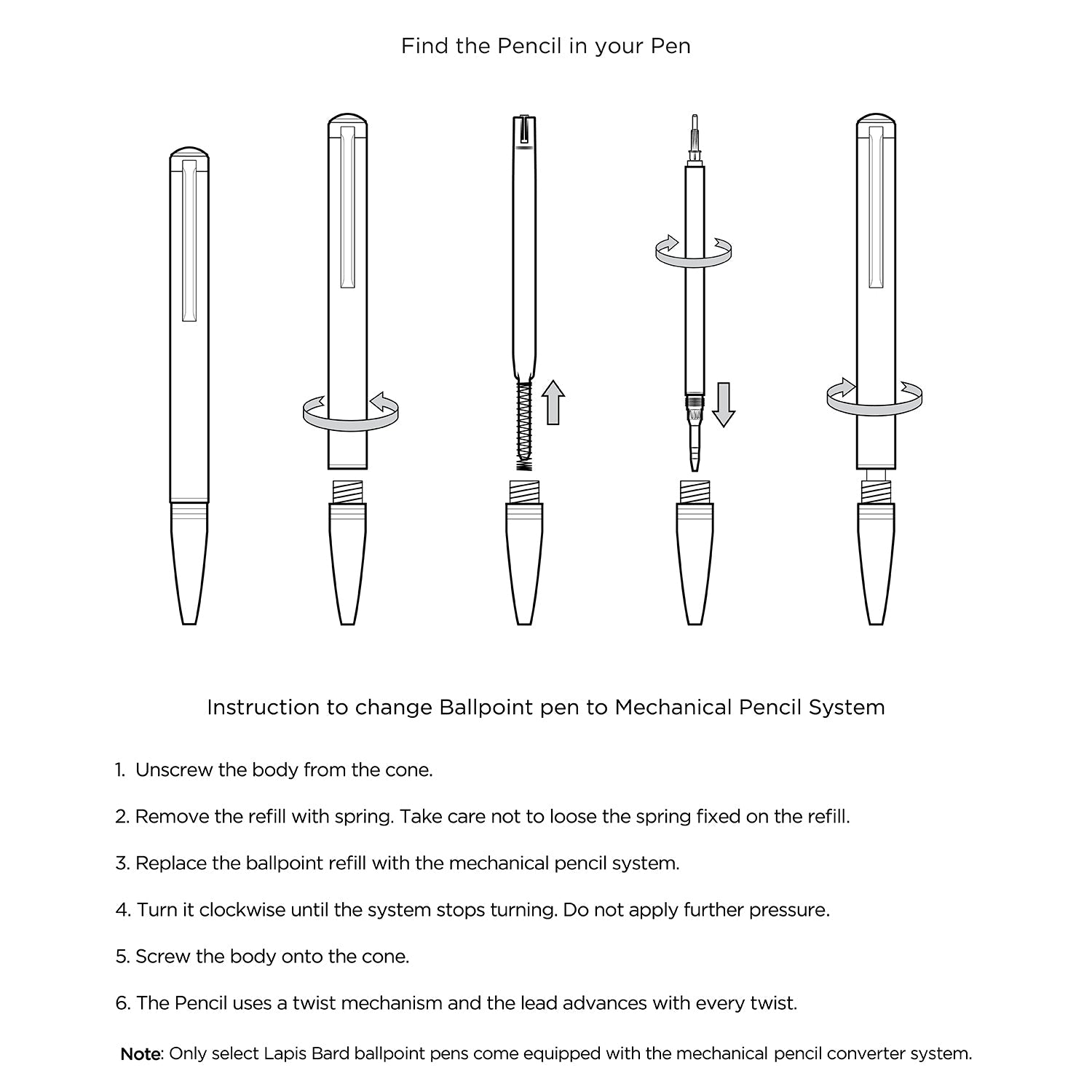 Lapis Bard Torque Carbon Ballpoint Pen