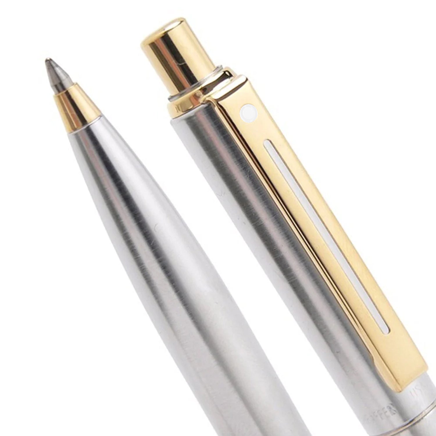 Sheaffer Sentinel Brushed Chrome Ballpoint pen with Gold Tone Trim
