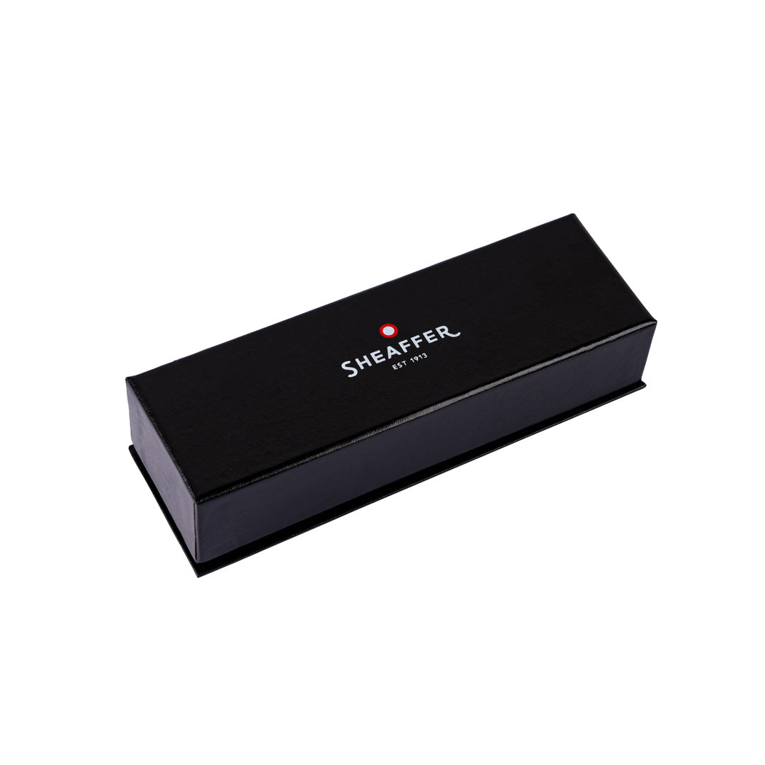 Sheaffer Sentinel Metal Glossy Black Barrel and Brushed Chrome Cap Ballpoint Pen with Gold-Plated Trims