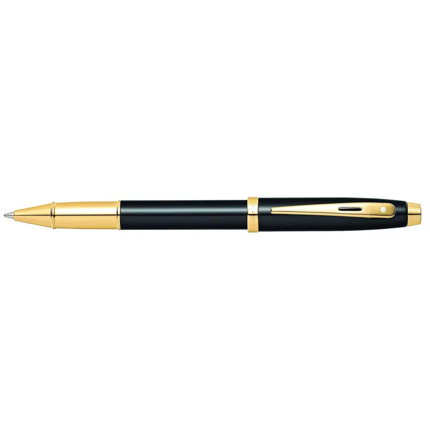 Sheaffer 100 Rollerball Pen Black Lacquer with Gold Trim