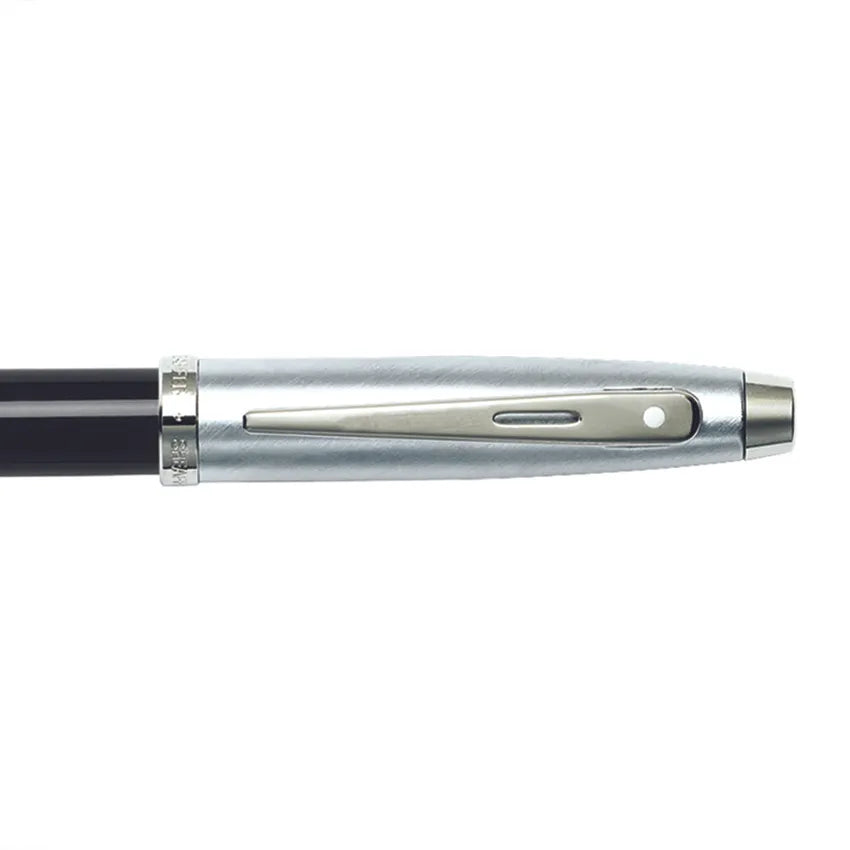 Sheaffer 100 Fountain Pen Black and Brushed Chrome