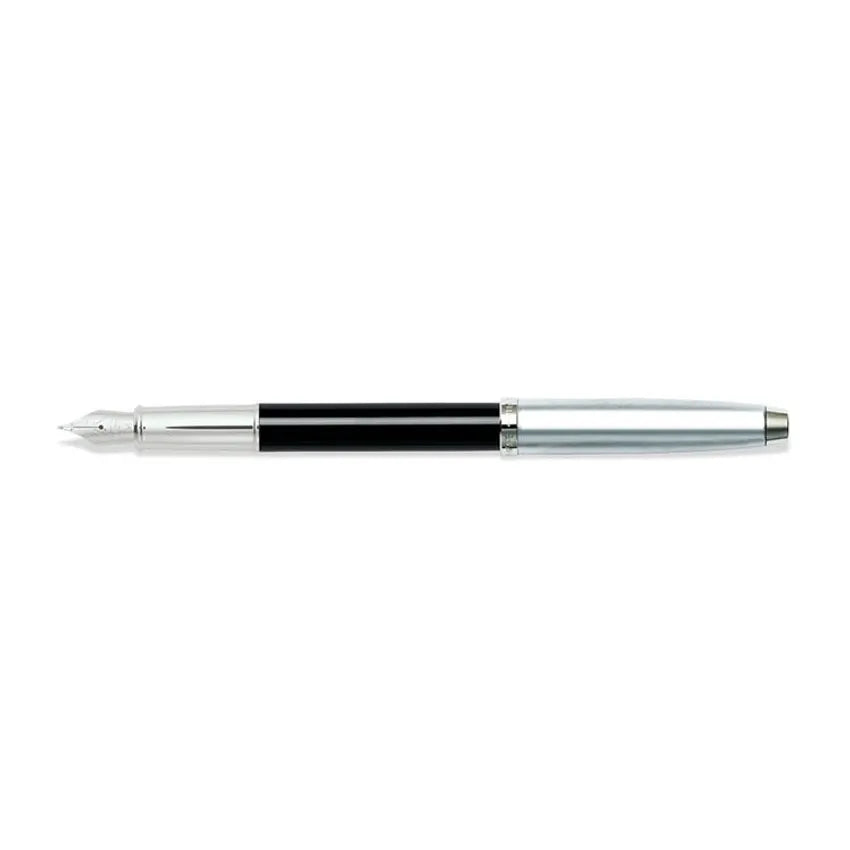 Sheaffer 100 Fountain Pen Black and Brushed Chrome
