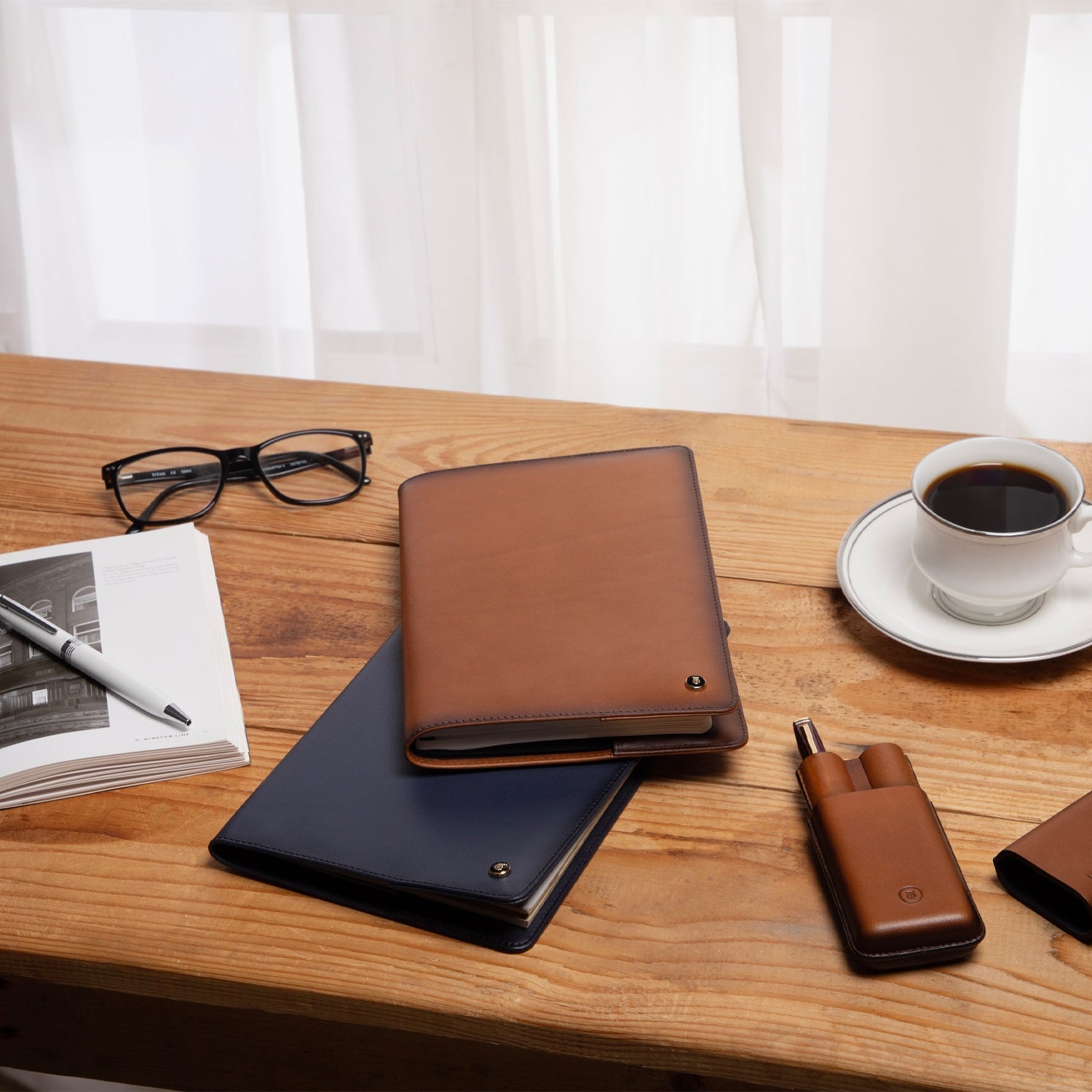 Lapis Bard Navy Ducorium Leather Notebook Jacket