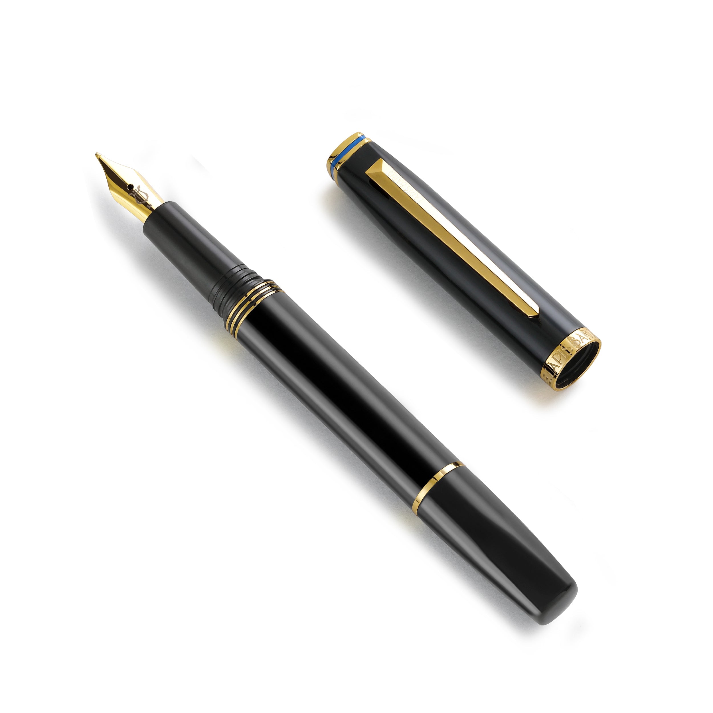 Lapis Bard Contemporary Black and Gold Fountain Pen