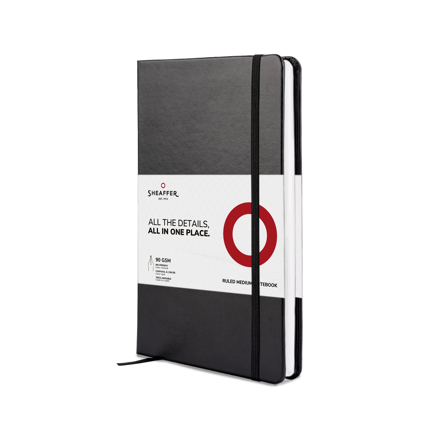 Sheaffer Gift Set - 100 Series Black & Brushed Chrome Ball Pen with A5 Black Notebook