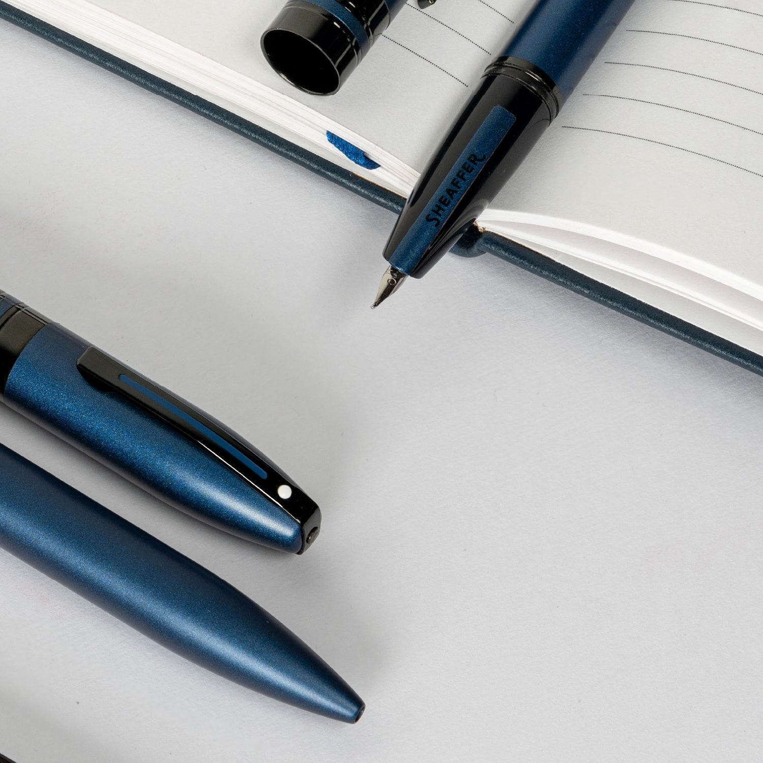 Sheaffer ICON Metalic Blue Rollerball Pen With Gloss Black Trim