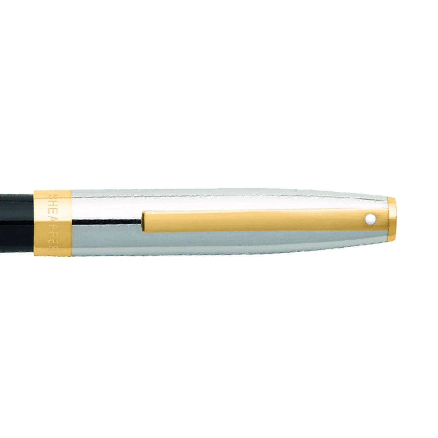 Sheaffer Sagaris Rollerball Pen Glossy Black Barrel with Chrome Cap and Gold Trim