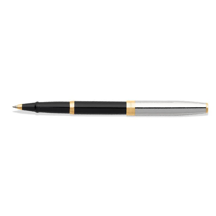 Sheaffer Sagaris Rollerball Pen Glossy Black Barrel with Chrome Cap and Gold Trim