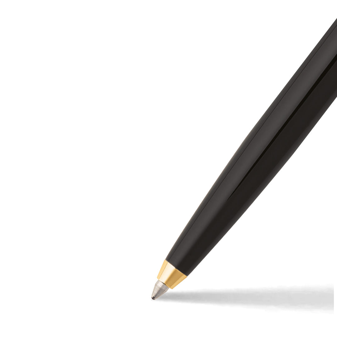 Sheaffer Sagaris Gloss Black Barrel and Chrome Cap Ballpoint Pen With Gold Tone trim