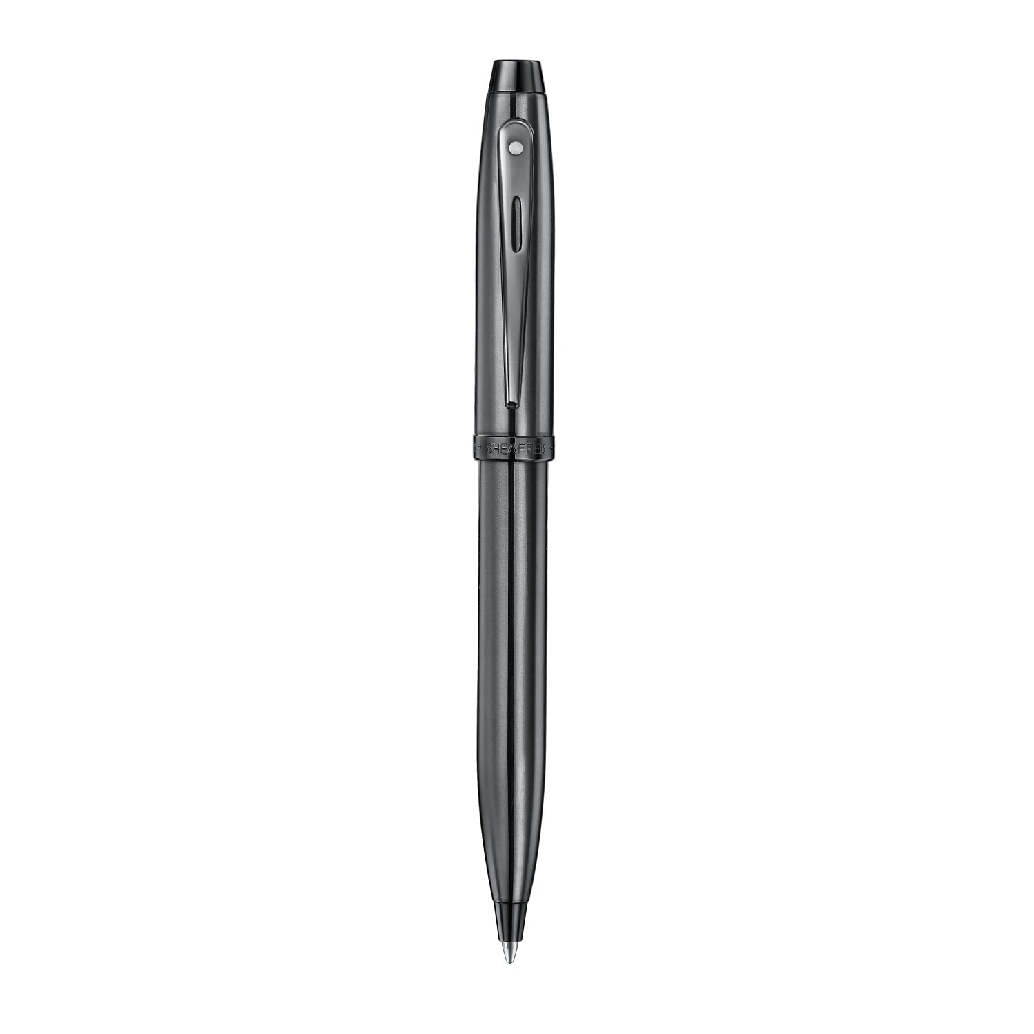 Sheaffer 100 Ionic Gunmetal Grey Ballpoint Pen with Shiny PVD Trims