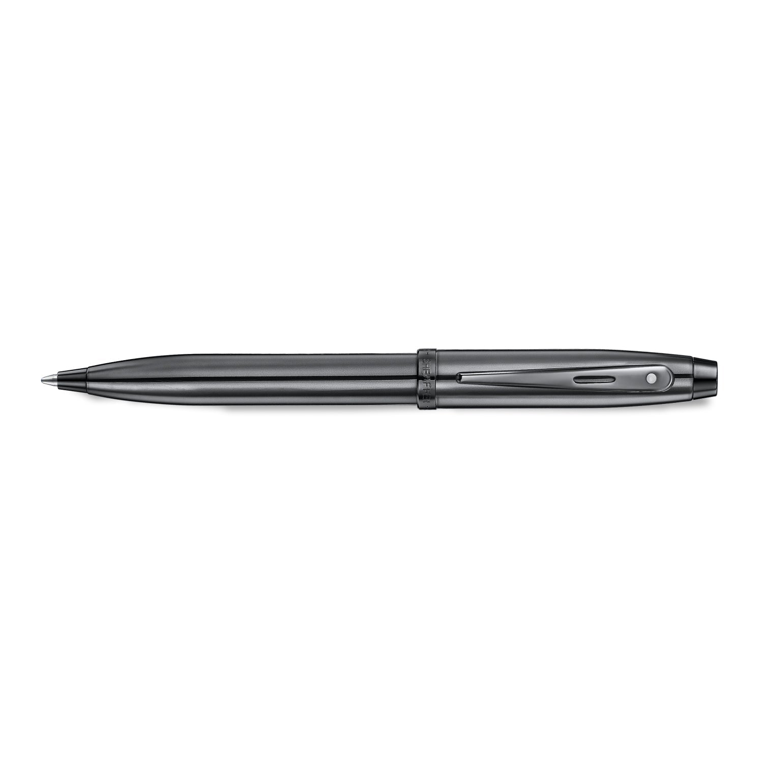 Sheaffer 100 Ionic Gunmetal Grey Ballpoint Pen with Shiny PVD Trims