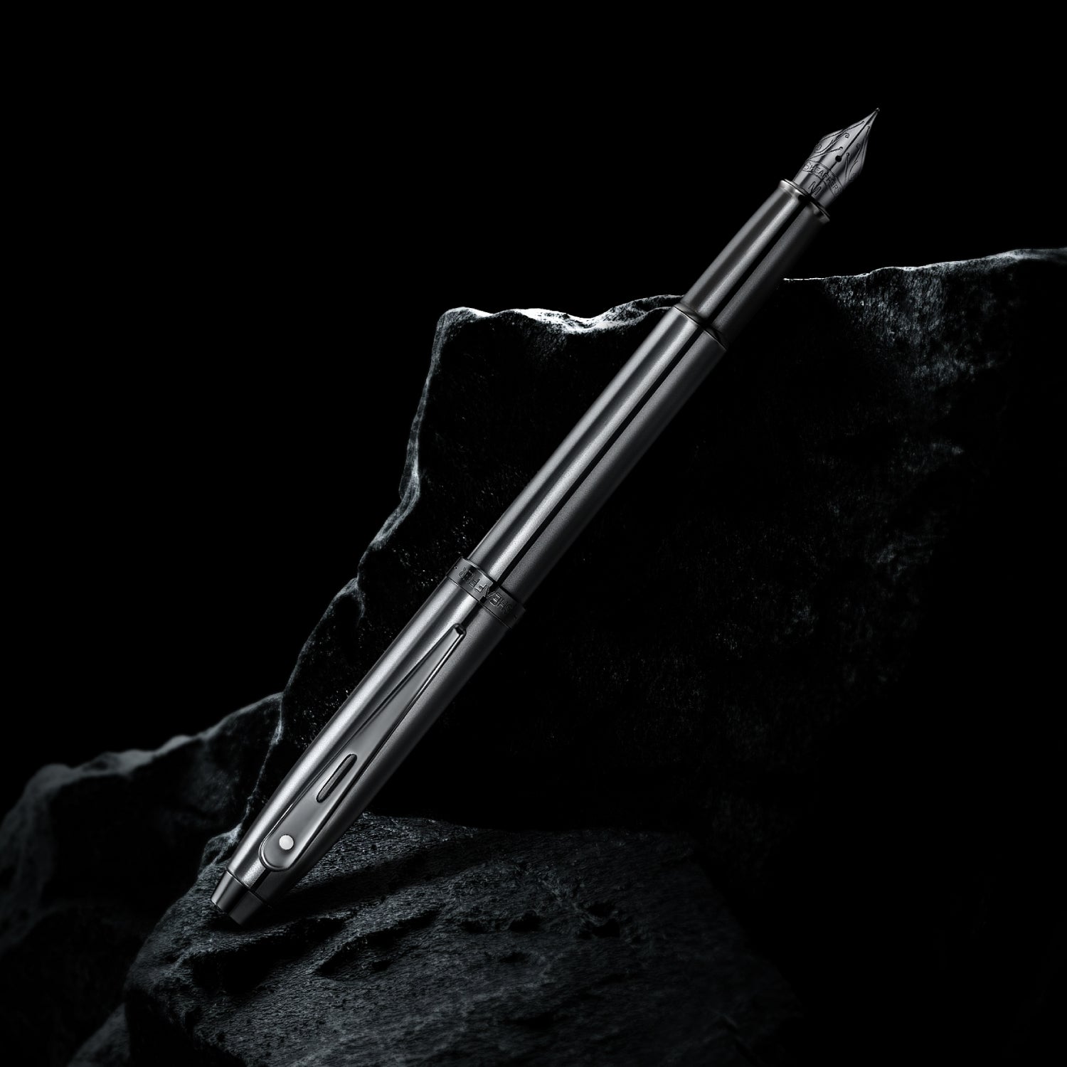 Sheaffer 100 Ionic Gunmetal Grey Fountain Pen with Shiny PVD Trims