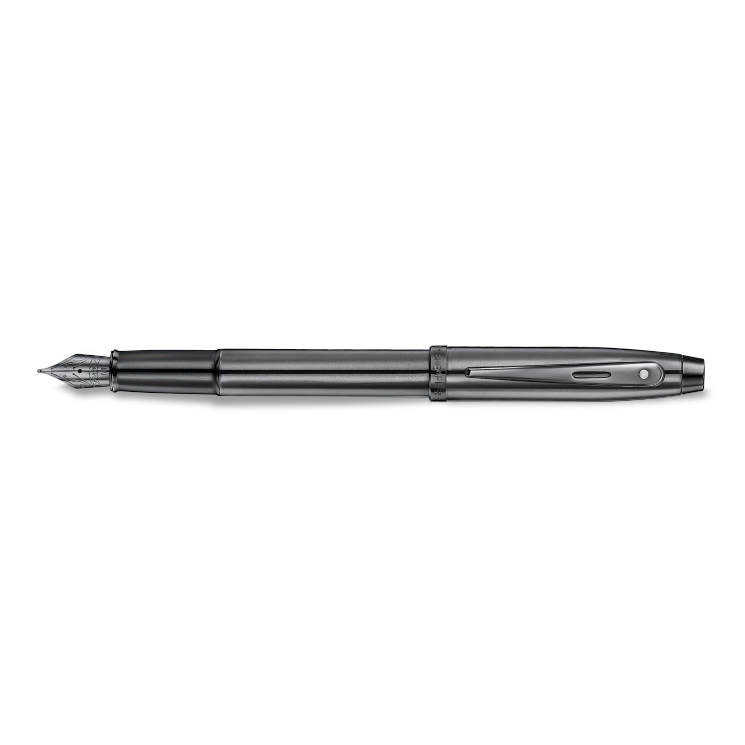 Sheaffer 100 Ionic Gunmetal Grey Fountain Pen with Shiny PVD Trims