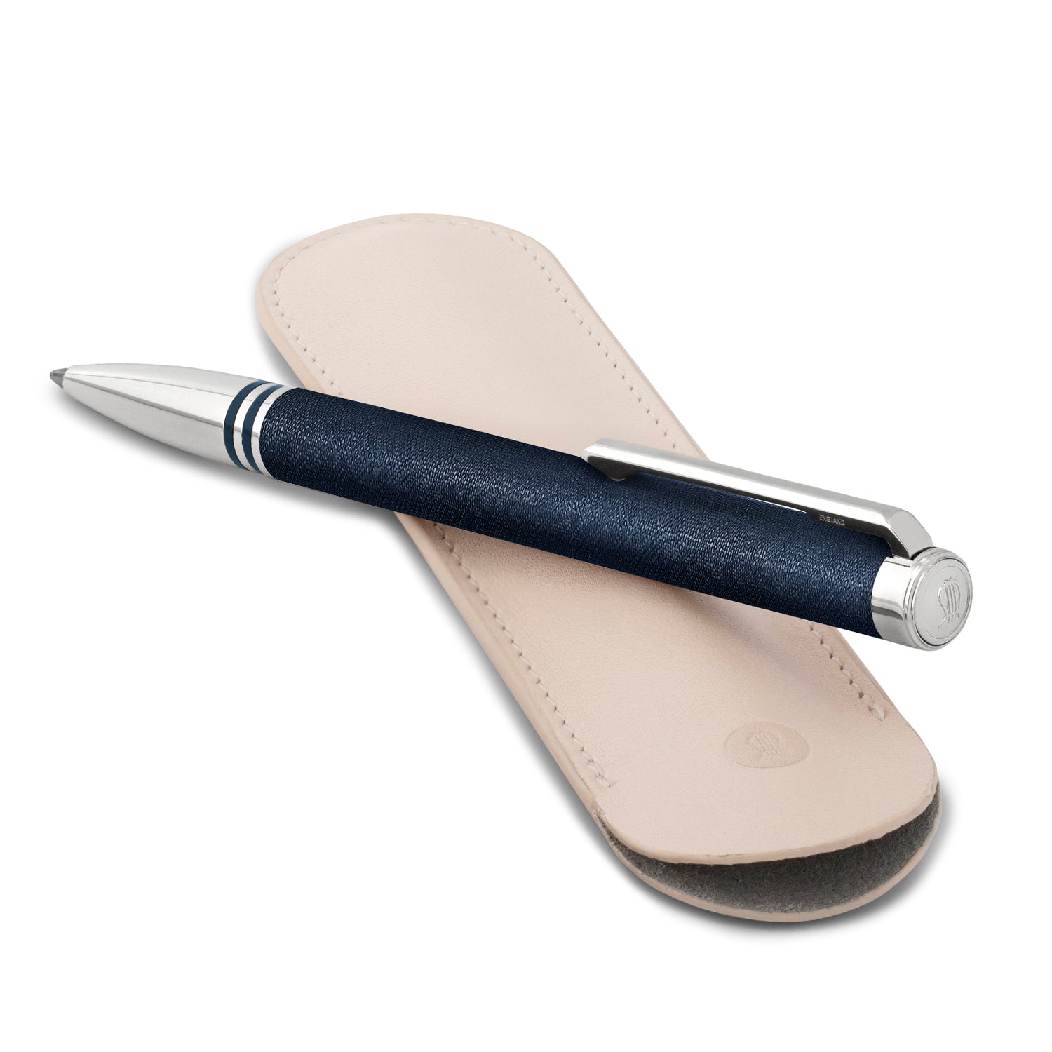 Lapis Bard Torque Artis Leather Navy Ballpoint Pen