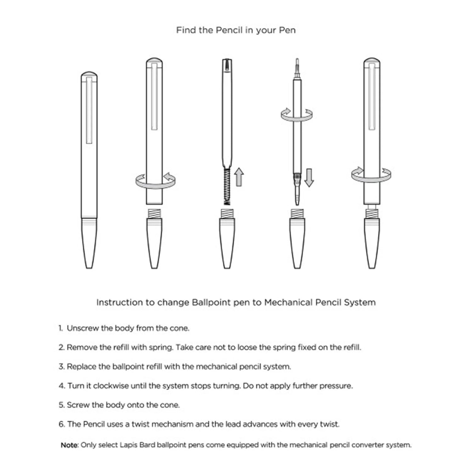 Lapis Bard Torque Artis Leather Navy Ballpoint Pen