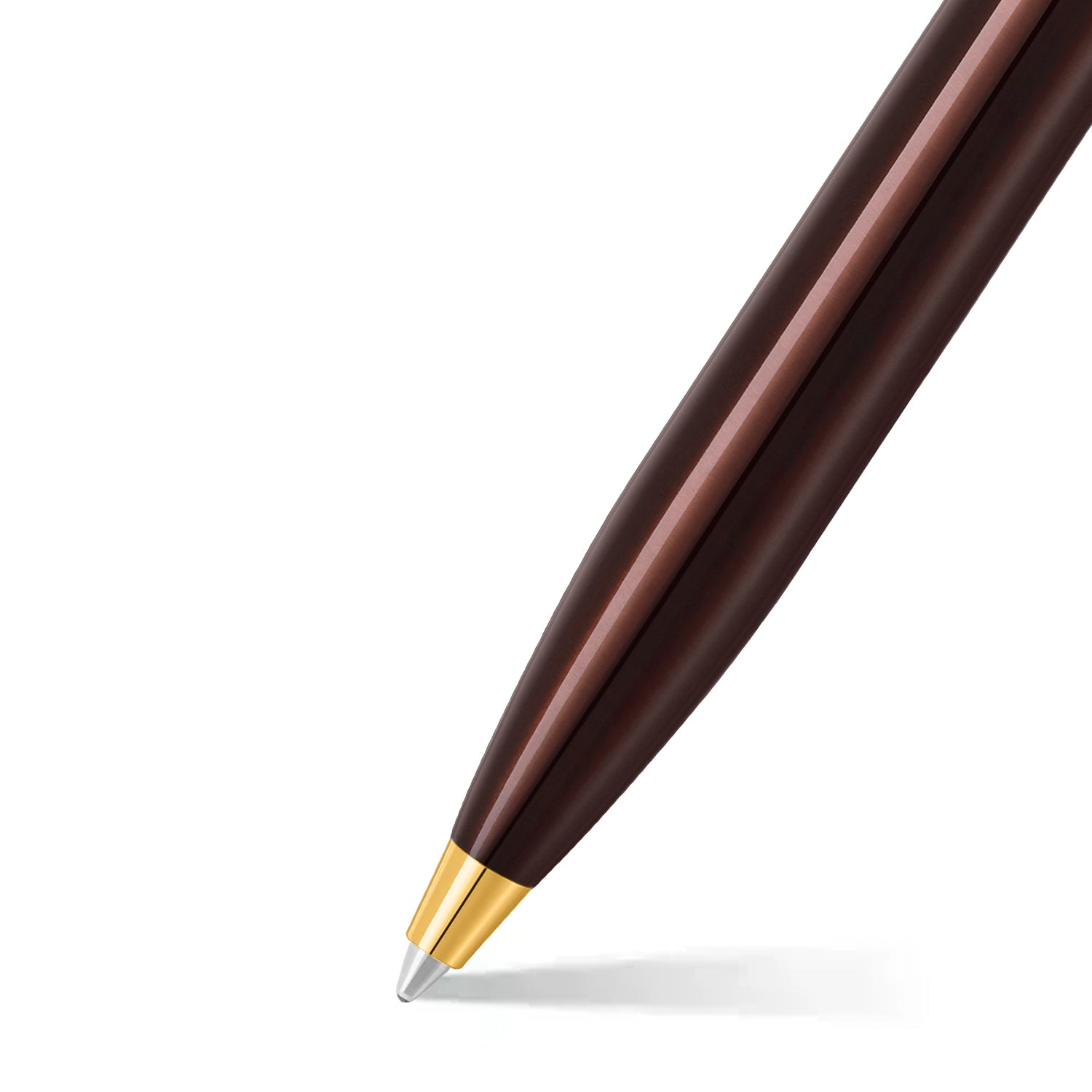 Sheaffer Gift Set ft. Glossy Brown 100 Ballpoint Pen with Gold Trims and Rustic Mocha Credit Card Holder