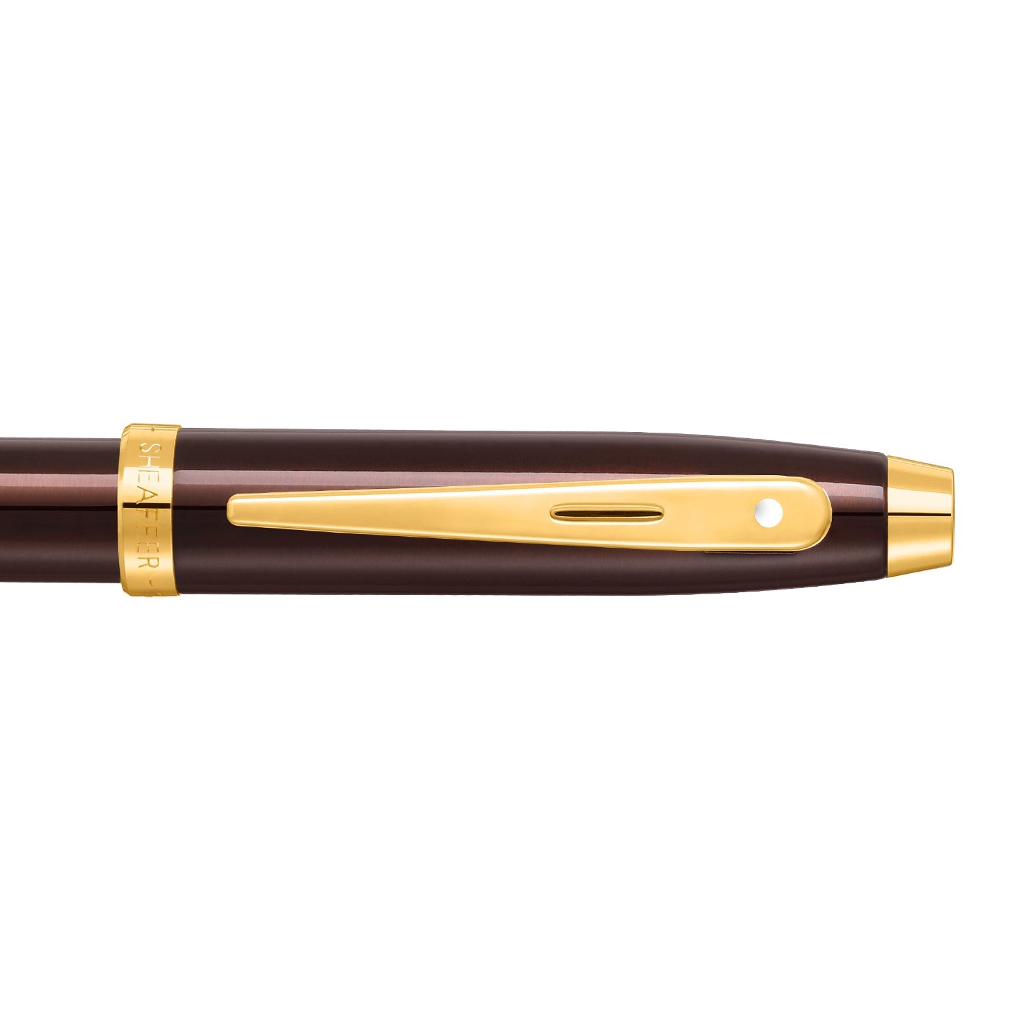 Sheaffer Gift Set ft. Glossy Brown 100 Ballpoint Pen with Gold Trims and Rustic Mocha Credit Card Holder