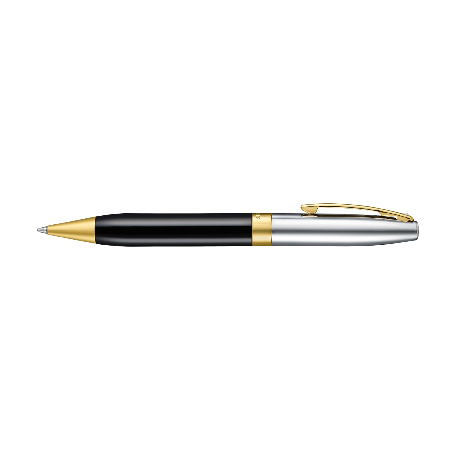 Sheaffer Legacy Glossy Black and Chrome Bi-color Ballpoint Pen with 14K PVD Gold-Plated, Stainless Steel Trims