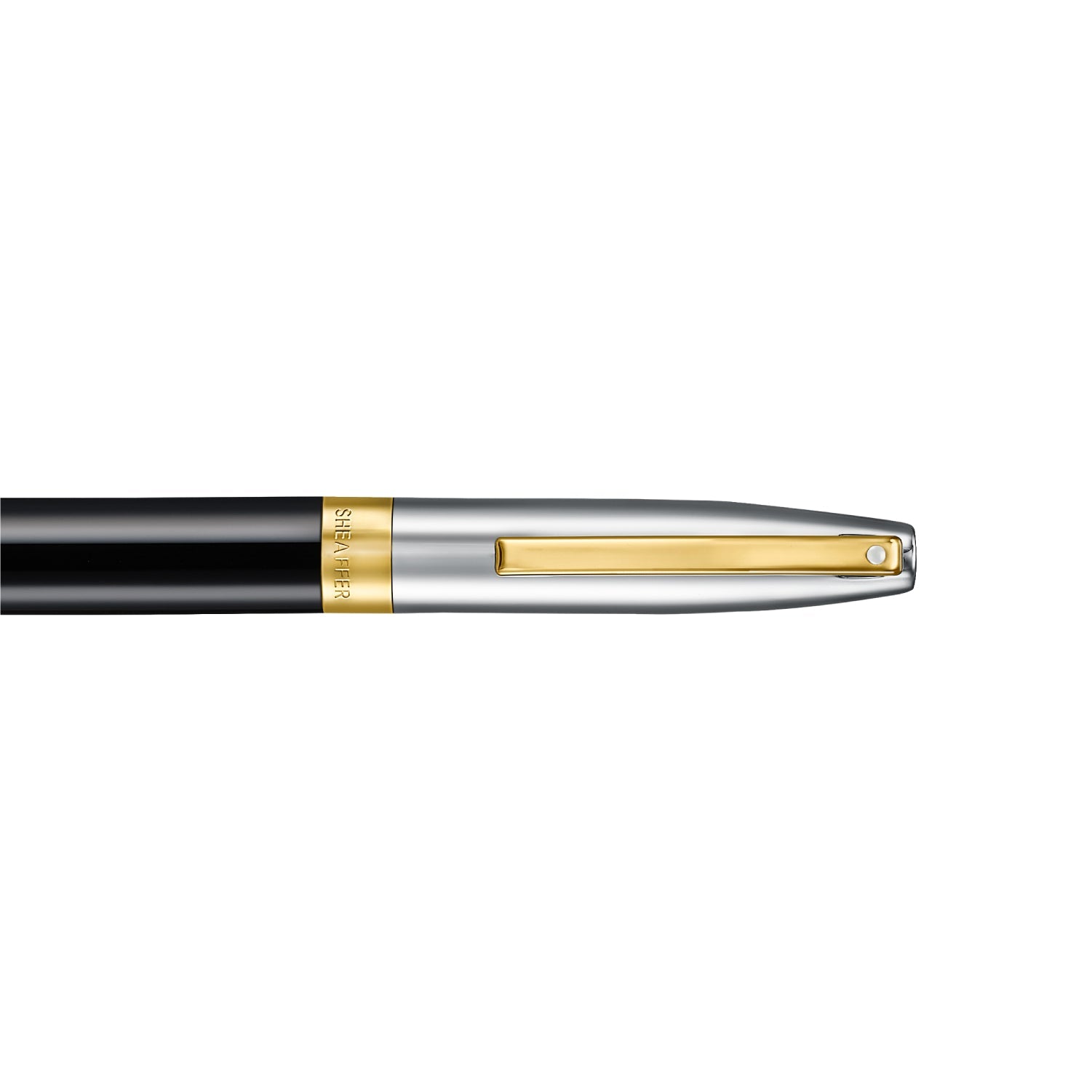 Sheaffer Legacy Glossy Black and Chrome Bi-color Ballpoint Pen with 14K PVD Gold-Plated, Stainless Steel Trims