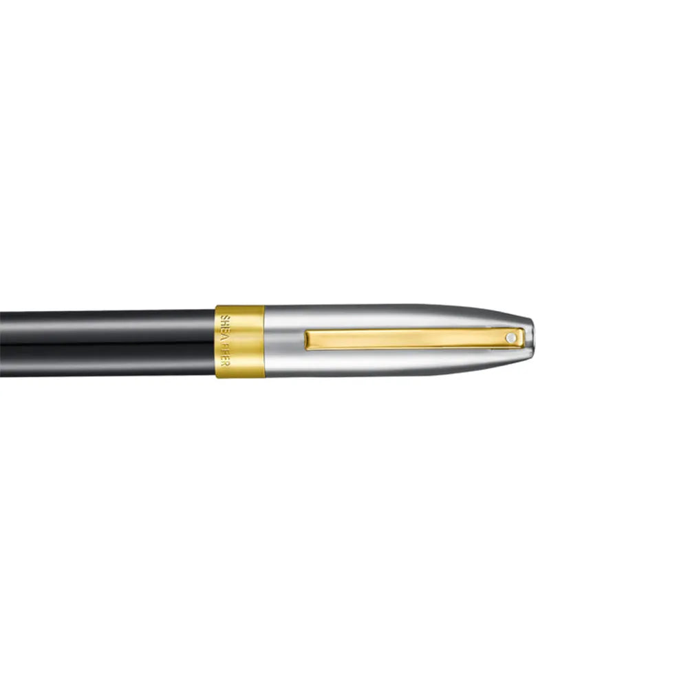 Sheaffer Legacy 9065 Glossy Black and Chrome Bi-color Fountain Pen with 14K PVD Gold-Plated, Stainless Steel Inlaid Nib and Trims