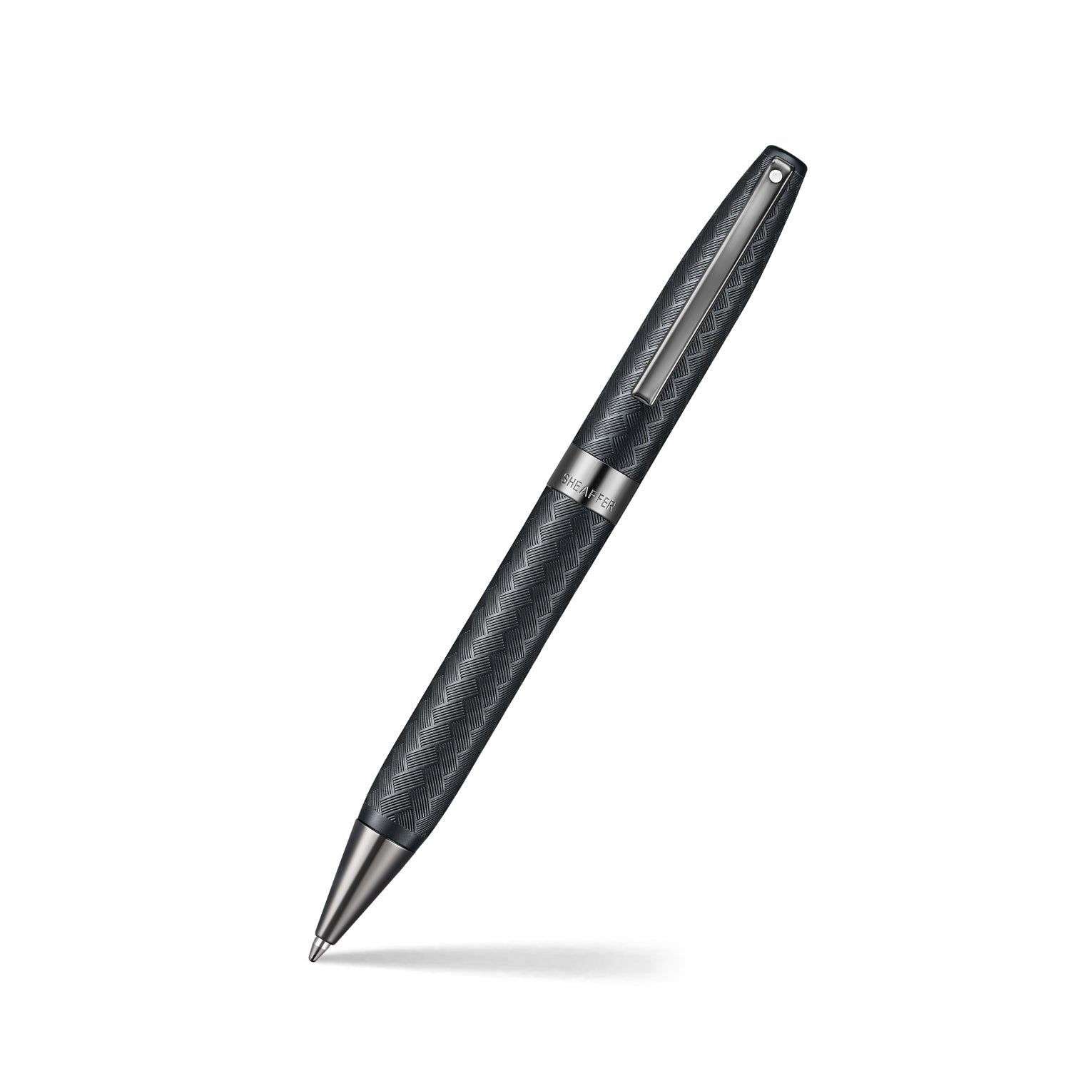 Sheaffer Legacy Chevron Matte Black Ballpoint Pen with PVD Gunmetal Trims