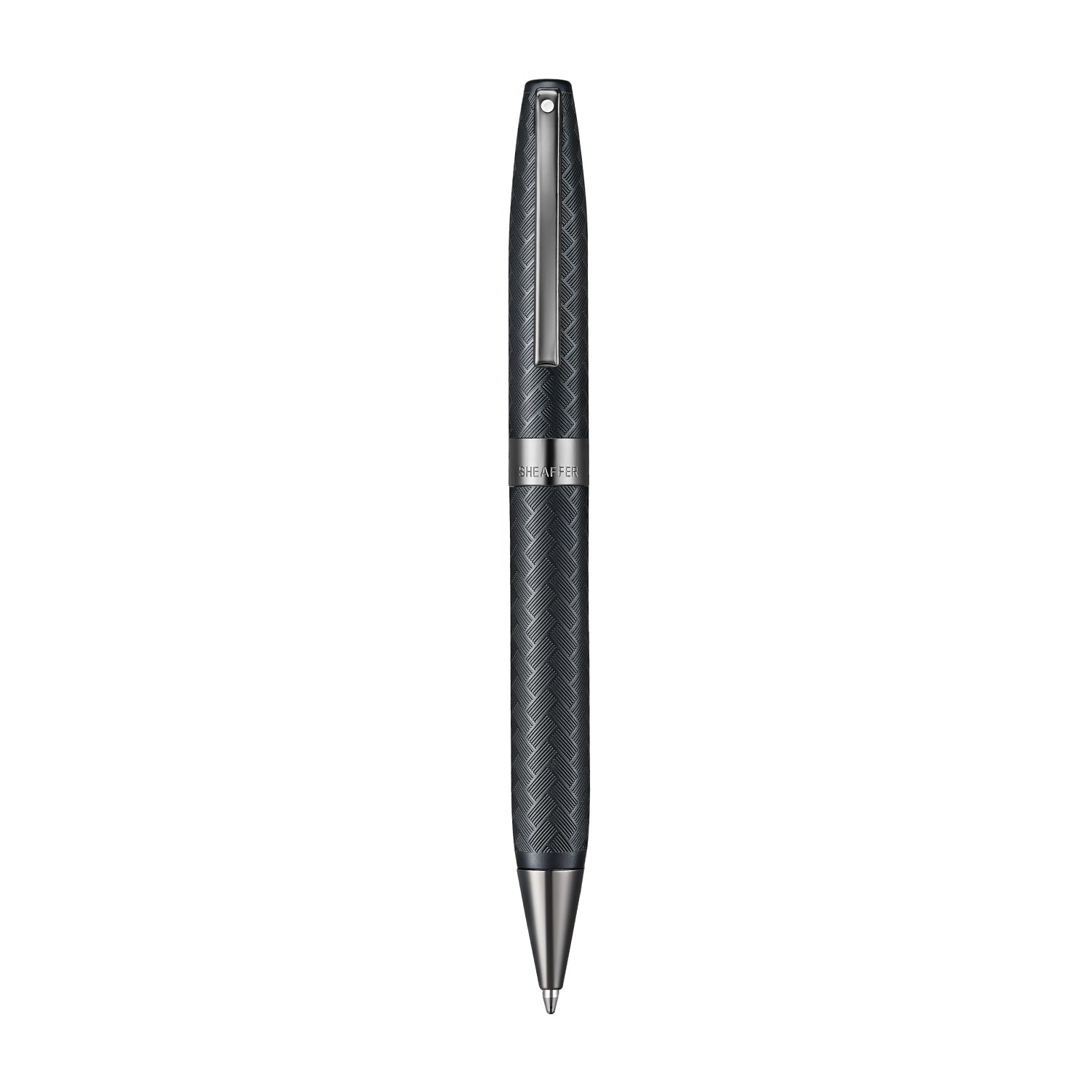 Sheaffer Legacy Chevron Matte Black Ballpoint Pen with PVD Gunmetal Trims